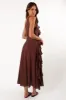 Maggy One Shoulder Dress - Chocolate sold by Petal & Pup