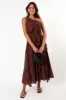 Maggy One Shoulder Dress - Chocolate sold by Petal & Pup