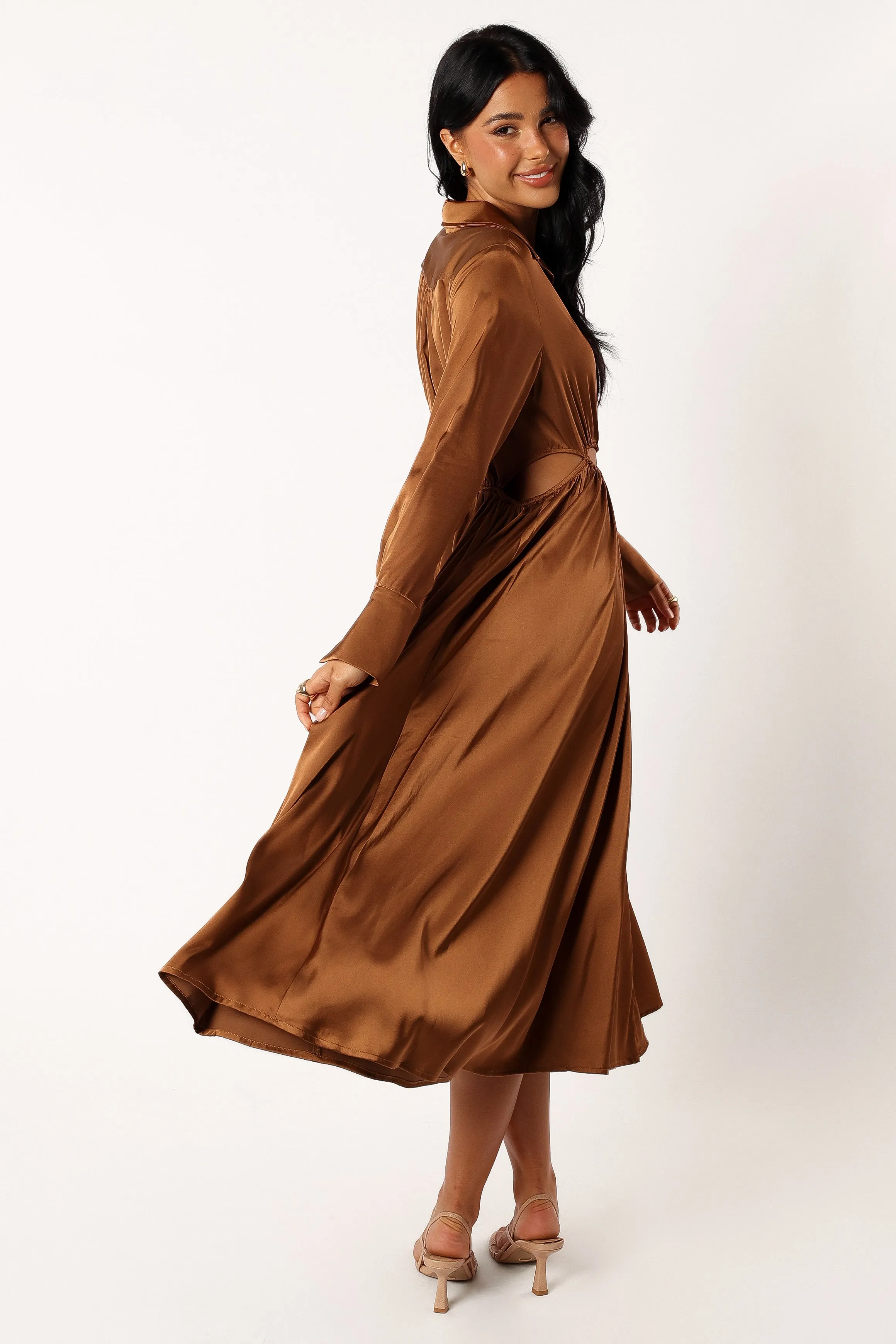 Jett Long Sleeve Midi Dress - Bronze sold by Petal & Pup product image thumbnail 5