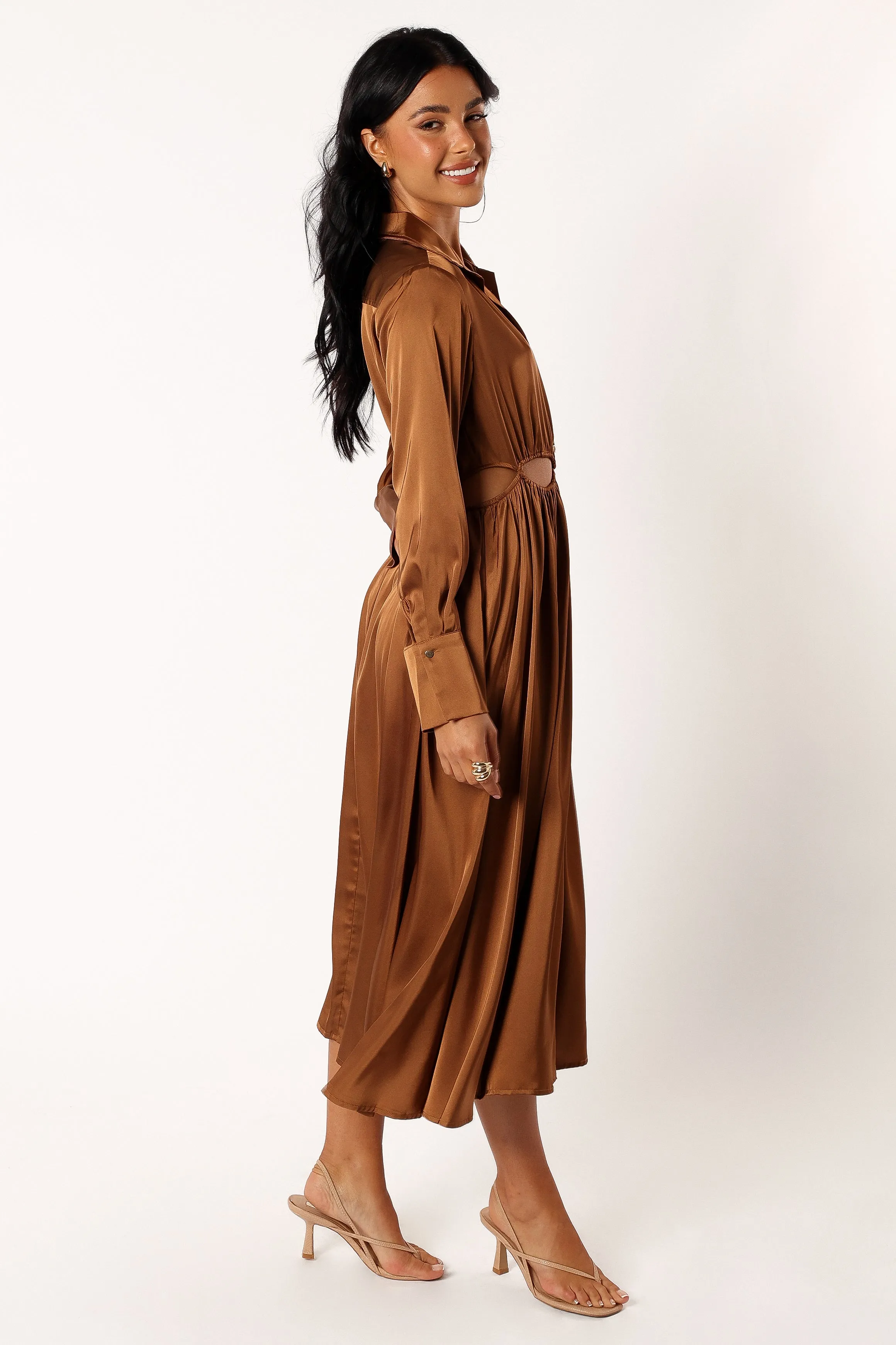 Jett Long Sleeve Midi Dress - Bronze sold by Petal & Pup product image thumbnail 3