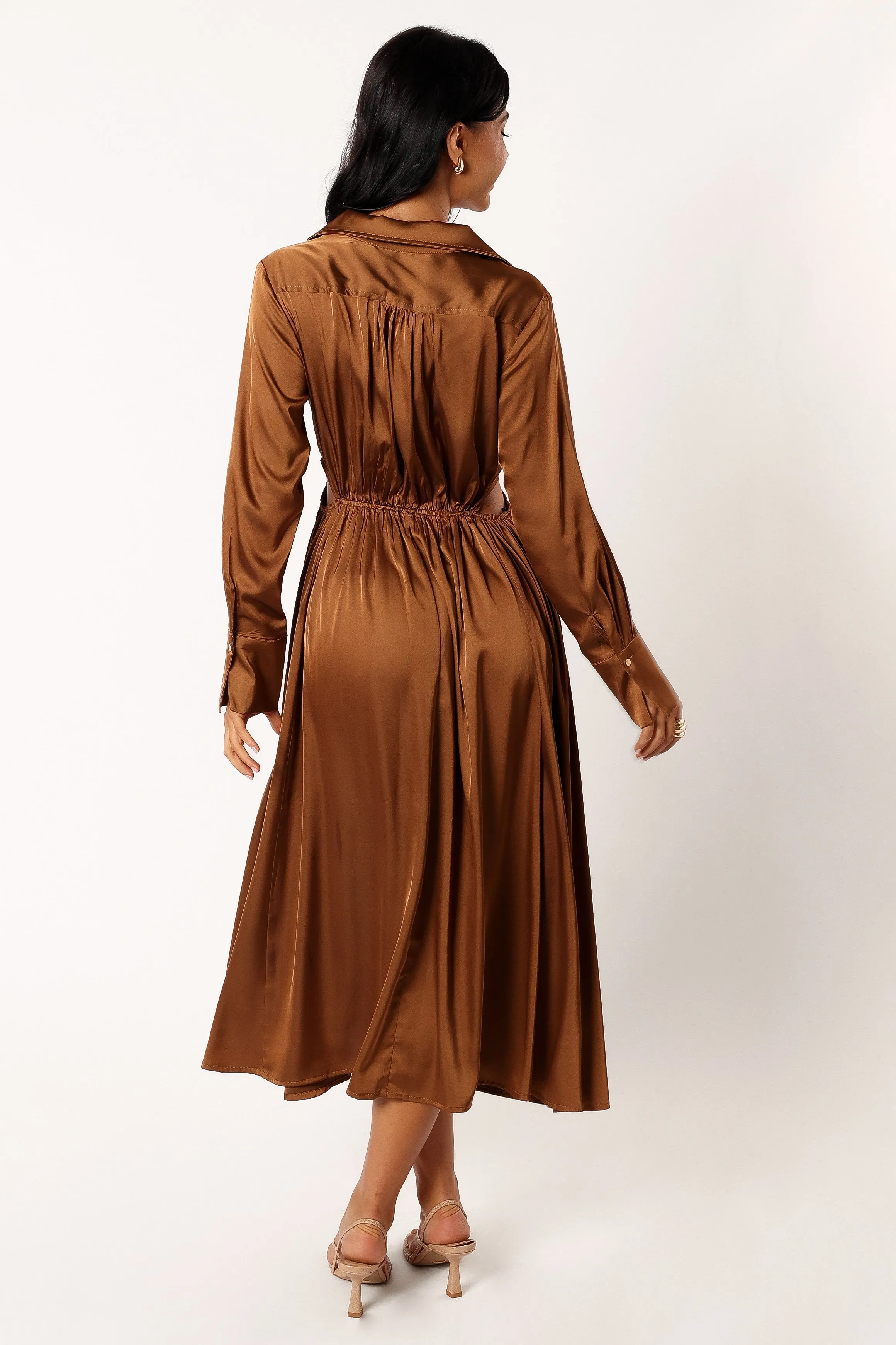 Jett Long Sleeve Midi Dress - Bronze sold by Petal & Pup product image thumbnail 4