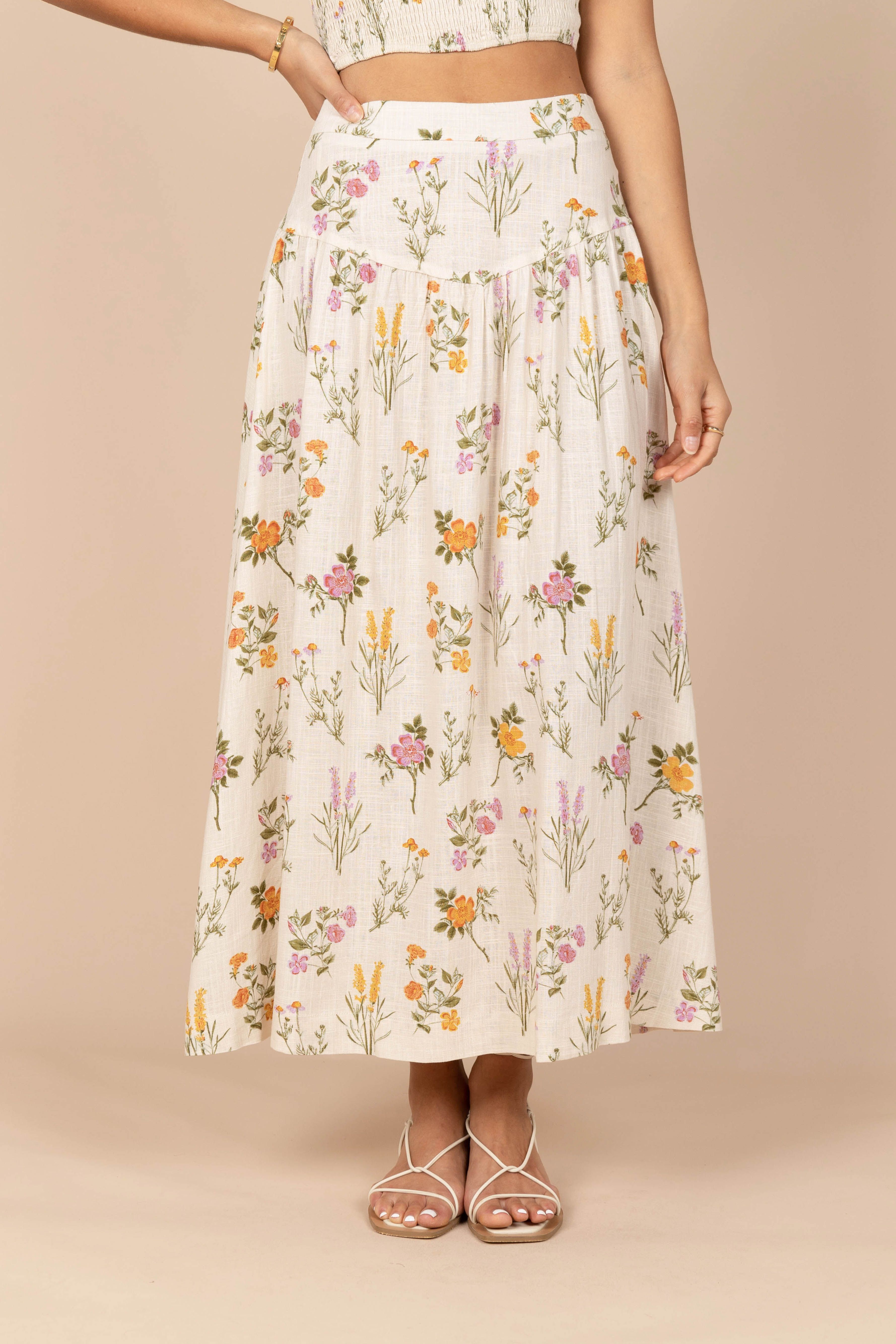 August Maxi Skirt - Beige Floral sold by Petal & Pup product image thumbnail 4