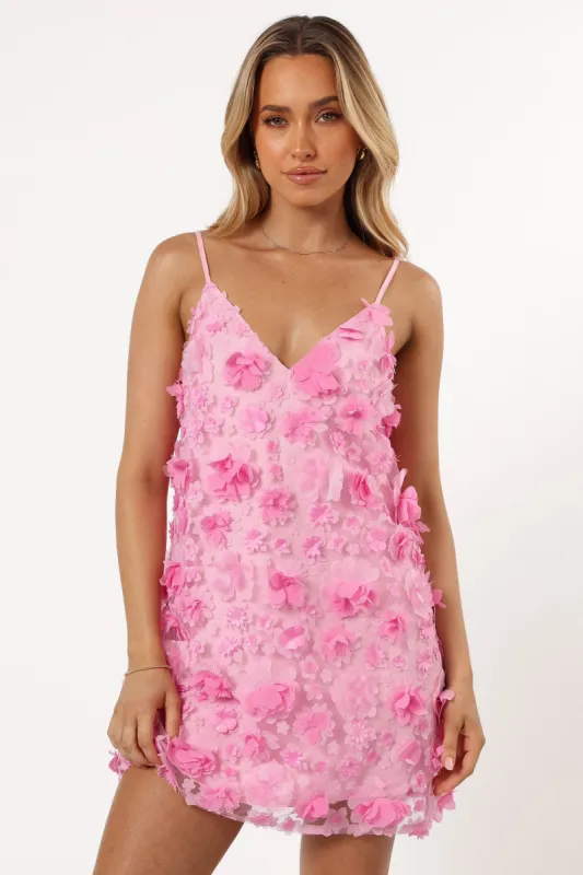 Freya Floral Mini Dress - Pink sold by Petal & Pup