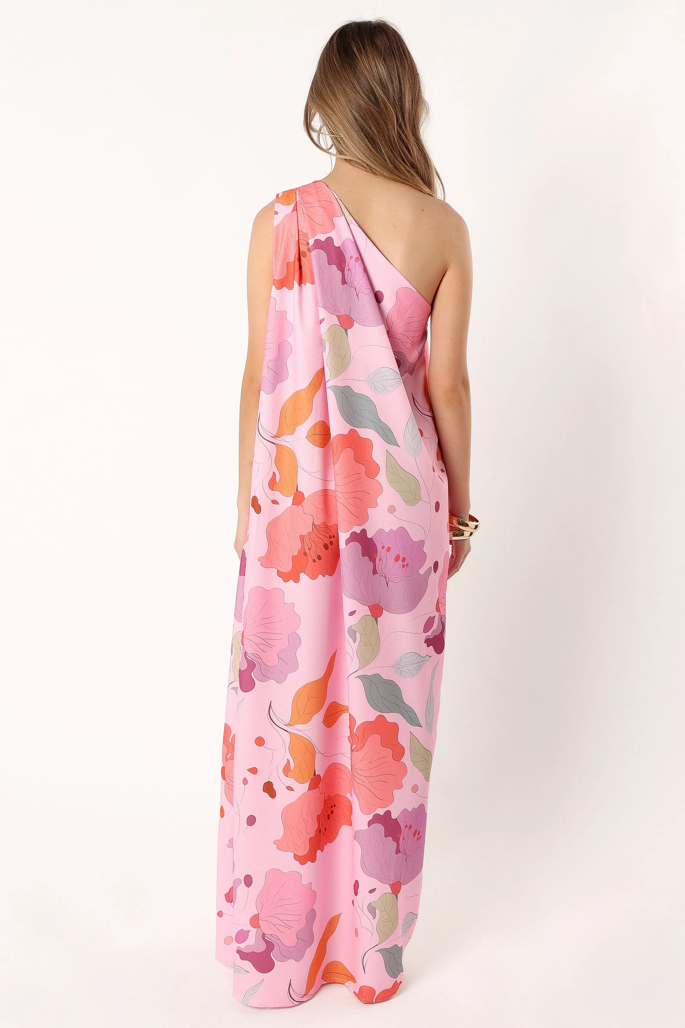 Tillie One Shoulder Maxi Dress - Pink Floral sold by Petal & Pup product image thumbnail 4