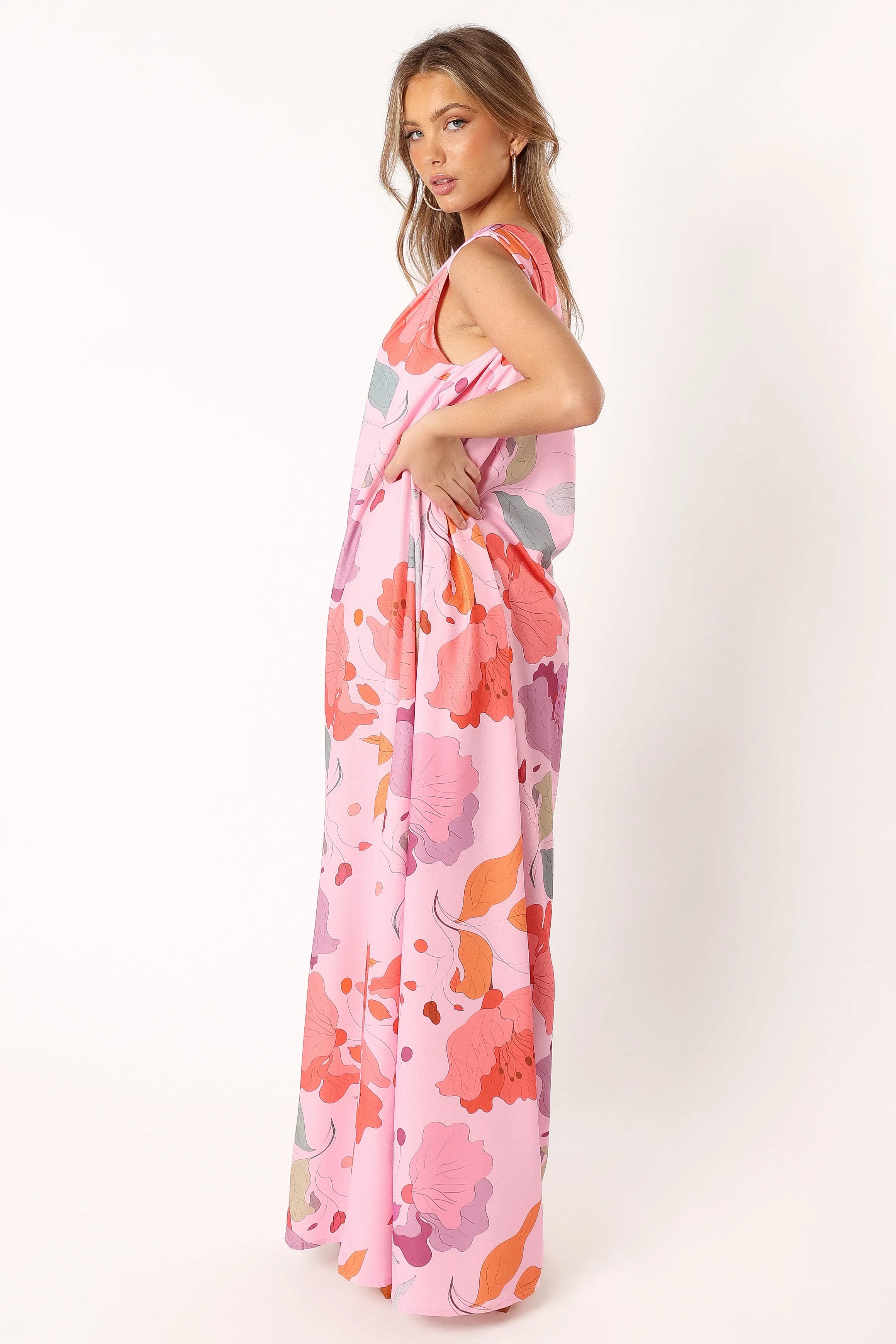 Tillie One Shoulder Maxi Dress - Pink Floral sold by Petal & Pup product image thumbnail 3