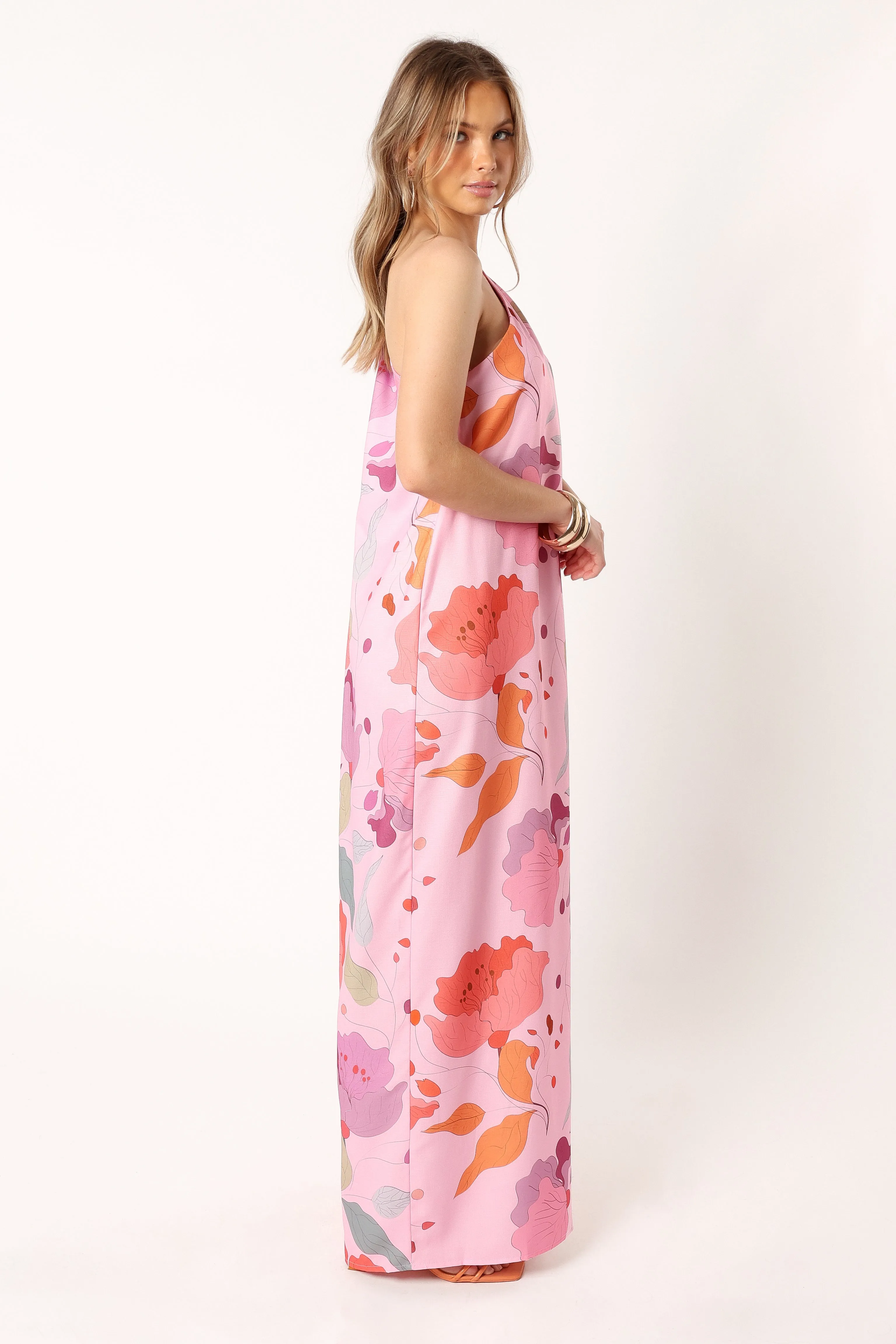 Tillie One Shoulder Maxi Dress - Pink Floral sold by Petal & Pup product image thumbnail 5