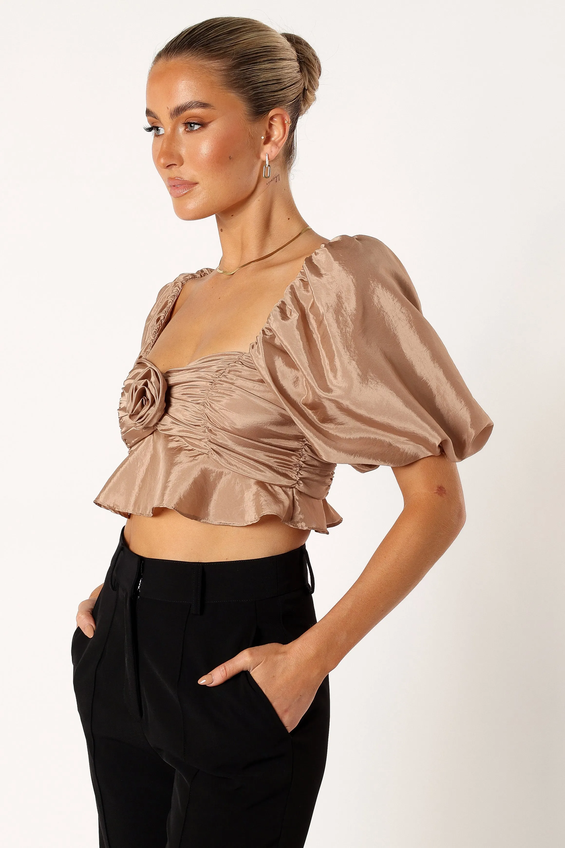 Bessie Rosette Top - Champagne sold by Petal & Pup product image thumbnail 2