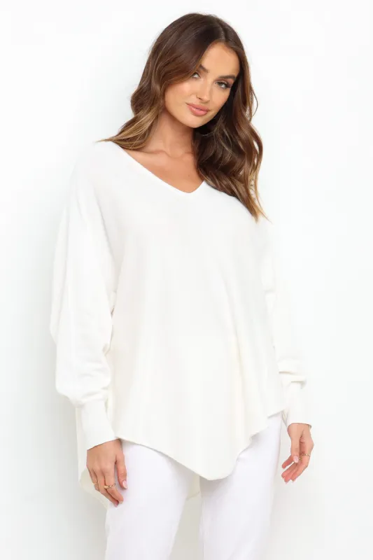 Murphy Knit Sweater - White sold by Petal & Pup