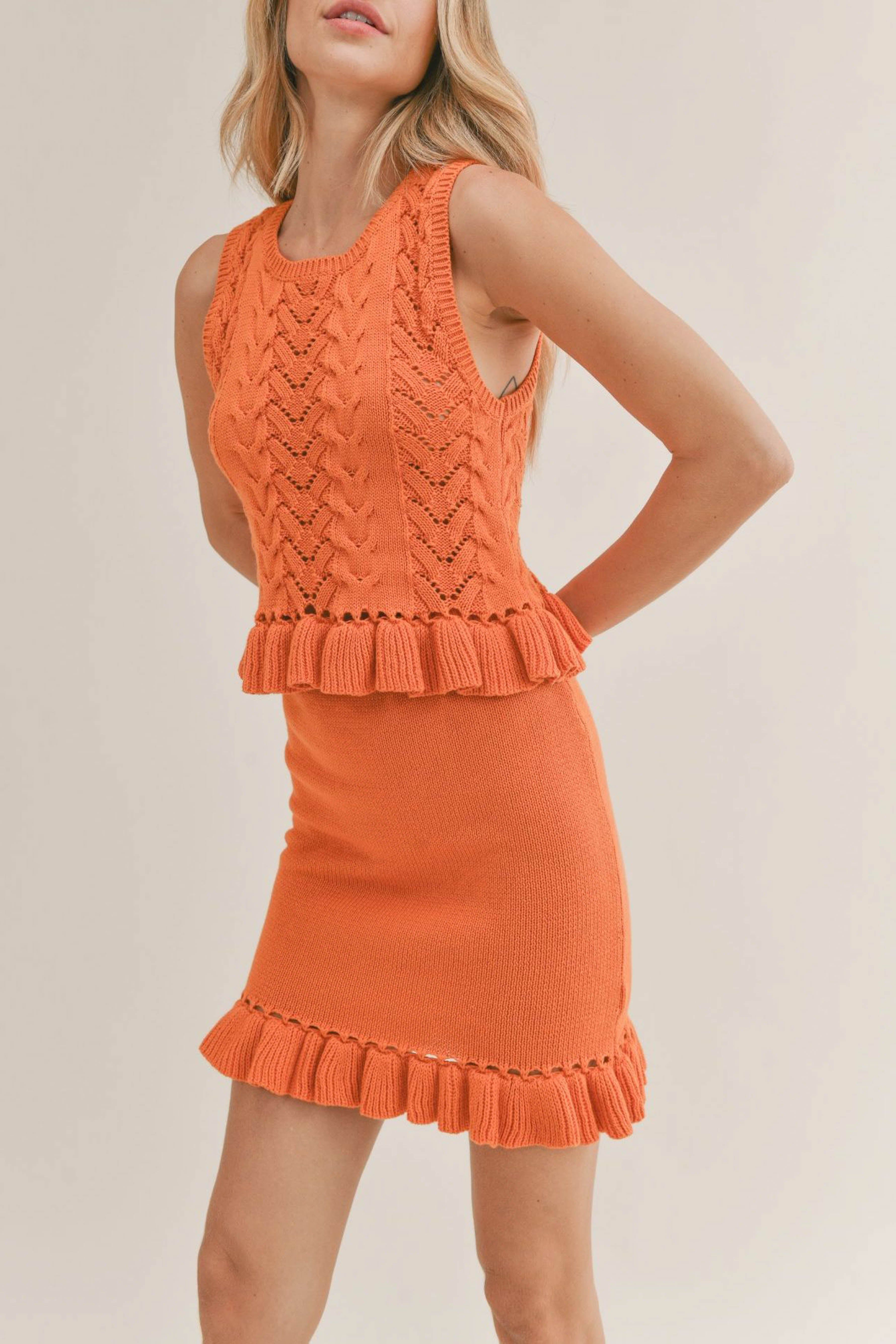 Ricky Sweater Tank Top - Orange sold by Petal & Pup product image thumbnail 3