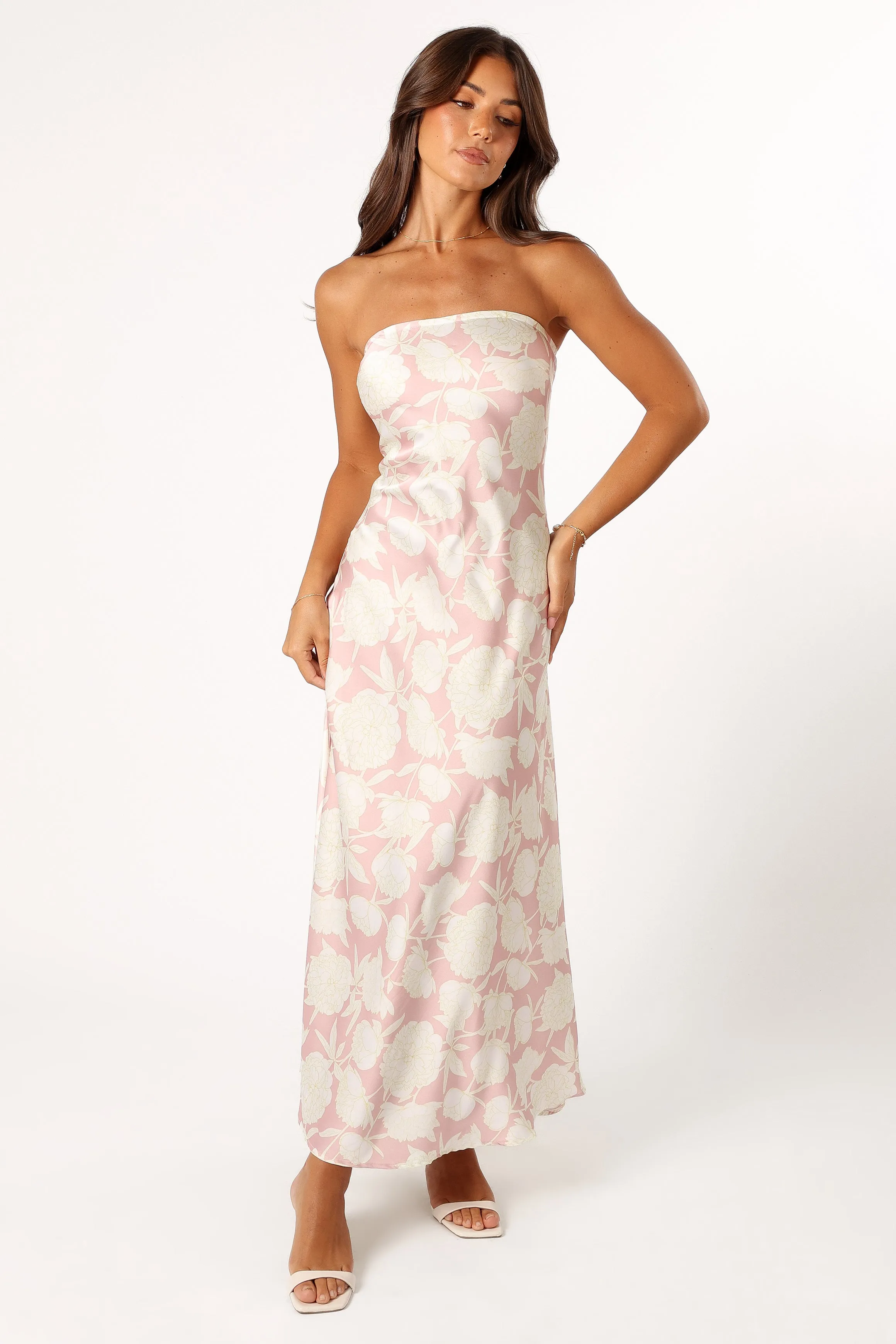 Gemma Strapless Maxi Dress - Pink Floral sold by Petal & Pup