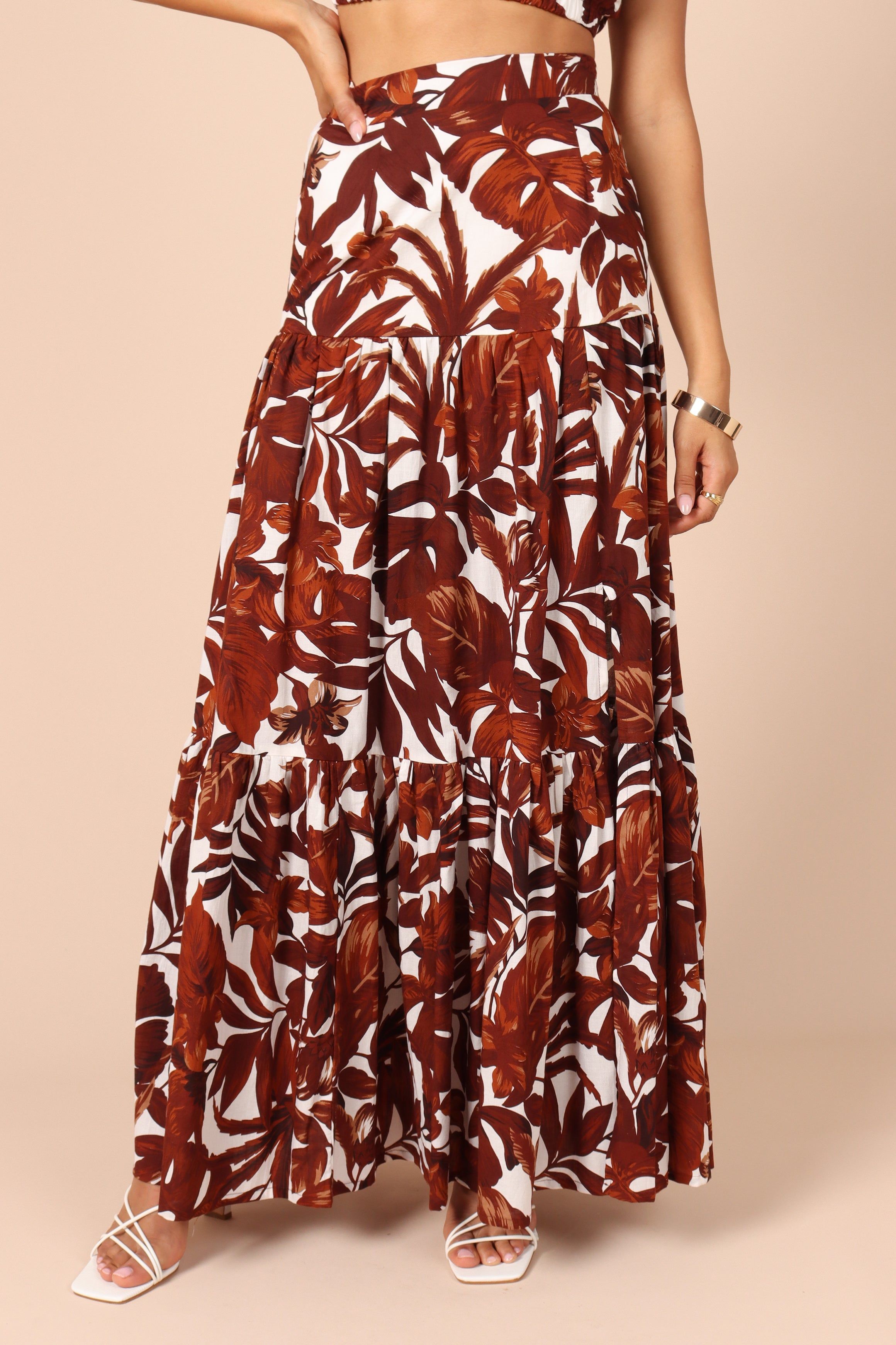 Lorelei Maxi Skirt - Chocolate Floral sold by Petal & Pup product image thumbnail 3