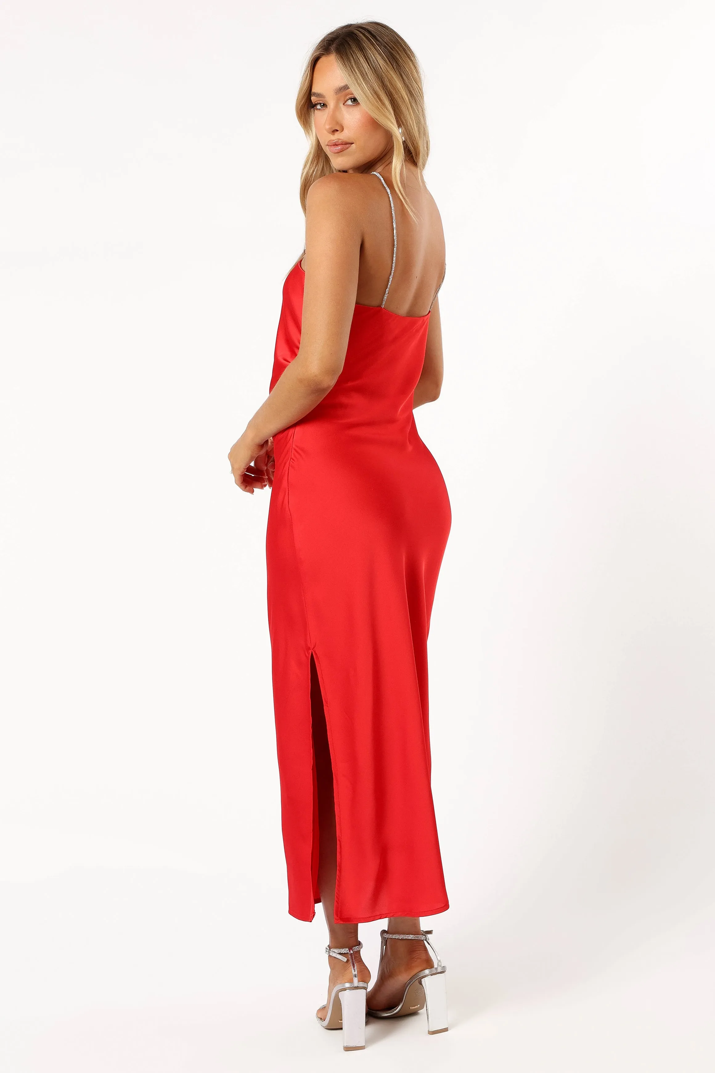 Jadore Halterneck Midi Dress - Radiant Red sold by Petal & Pup product image thumbnail 4
