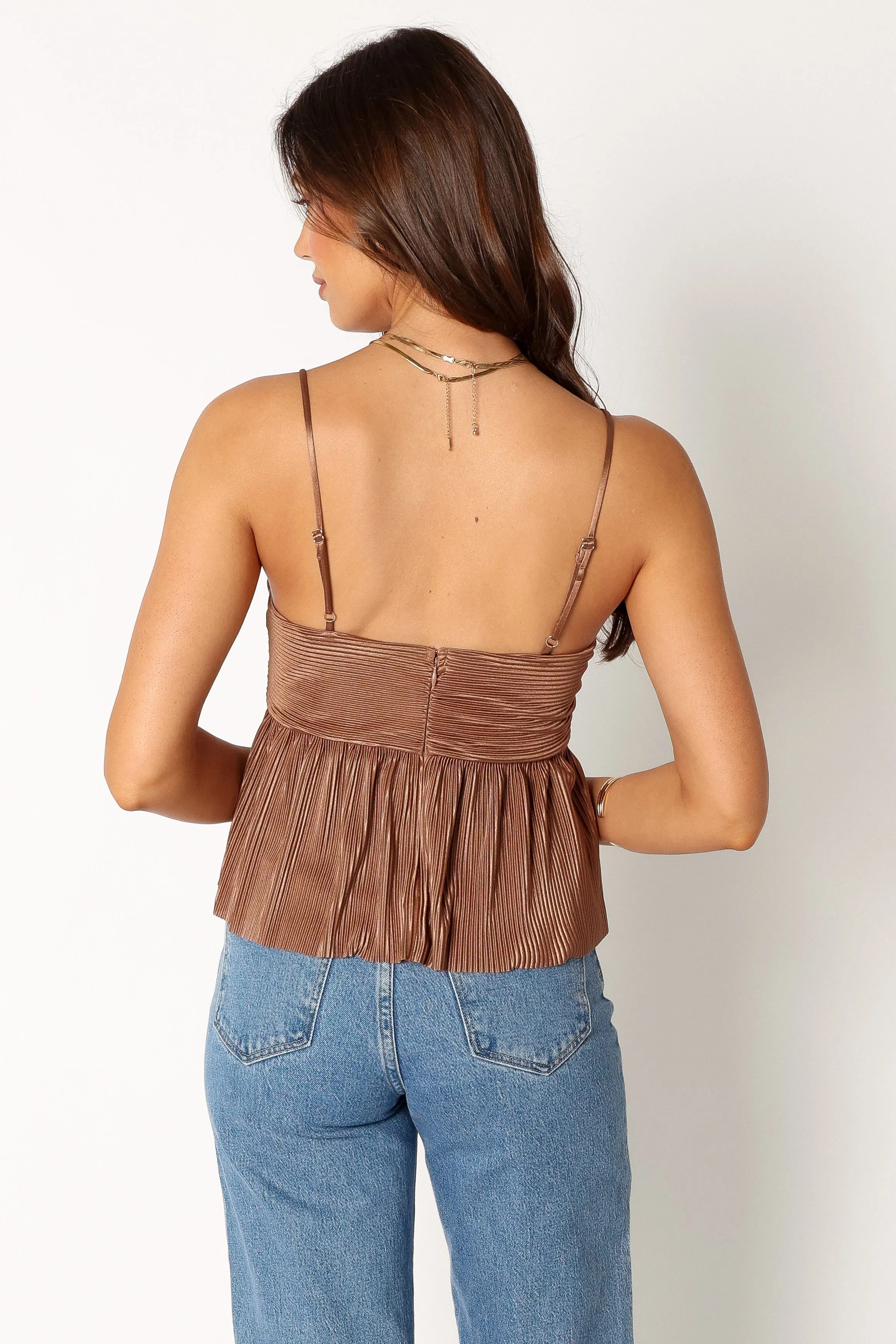 Rosalind Plisse Top - Gold sold by Petal & Pup product image thumbnail 4