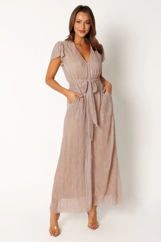 Preeya Jumpsuit - Rose Gold Stripe sold by Petal & Pup