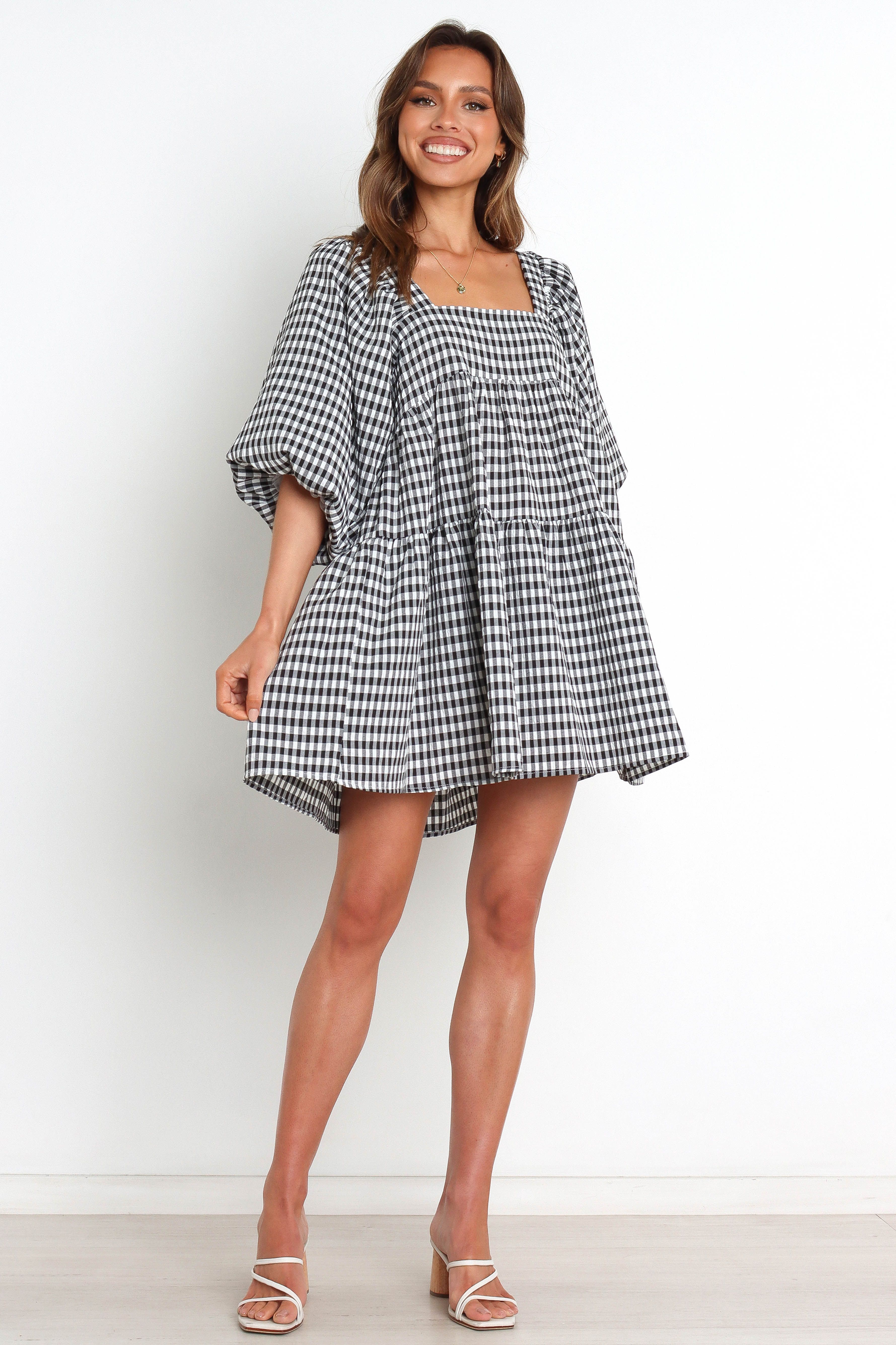 Capranica Dress - Black Gingham sold by Petal & Pup