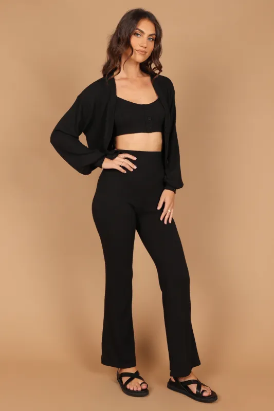 Camilla Knitted Three Piece Pant Set - Black sold by Petal & Pup