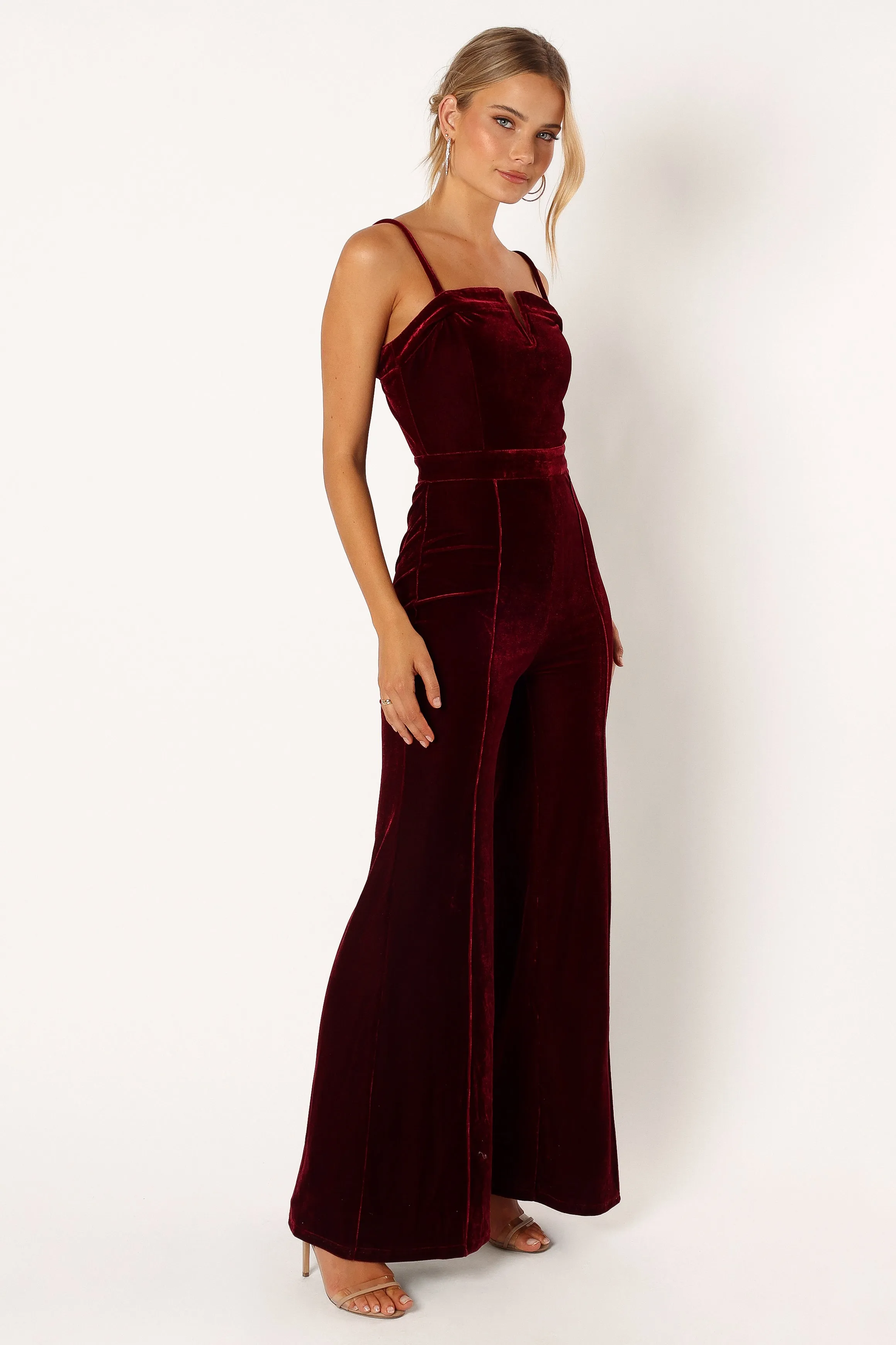 Lexie Velvet Jumpsuit - Burgundy sold by Petal & Pup product image thumbnail 3