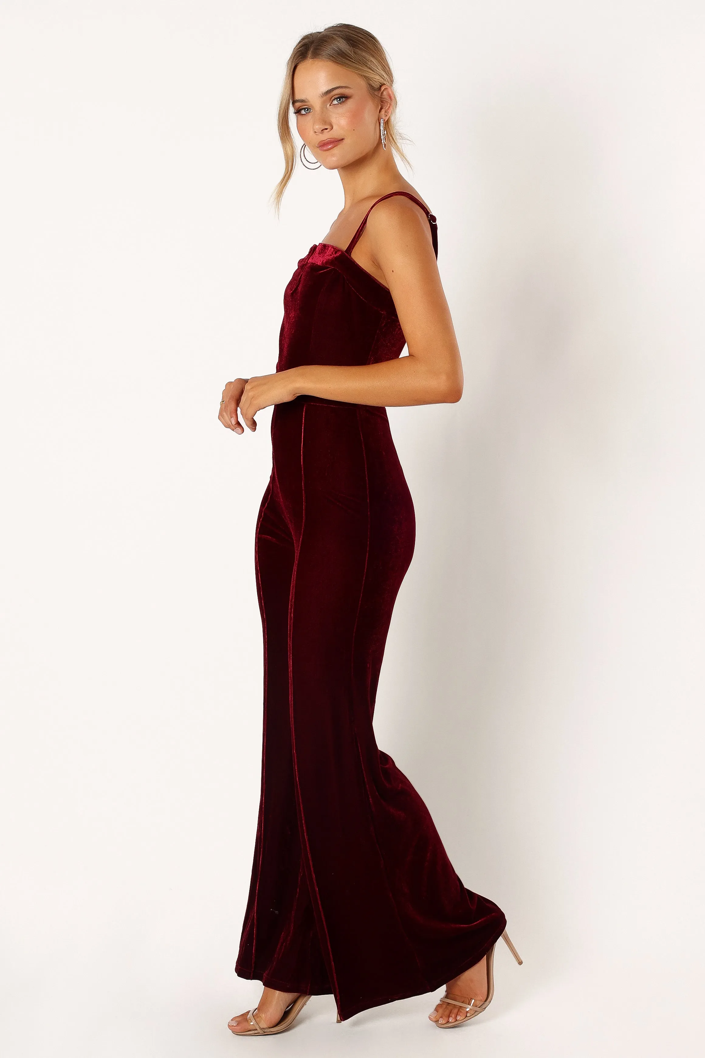 Lexie Velvet Jumpsuit - Burgundy sold by Petal & Pup product image thumbnail 5