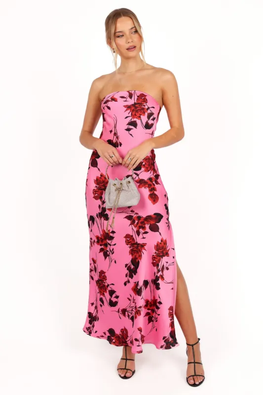 Bryden Maxi Strapless Dress - Rose/Pink sold by Petal & Pup