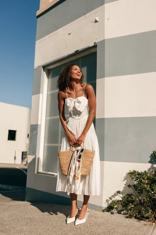 Maeve Midi Bow Dress - Ivory sold by Petal & Pup