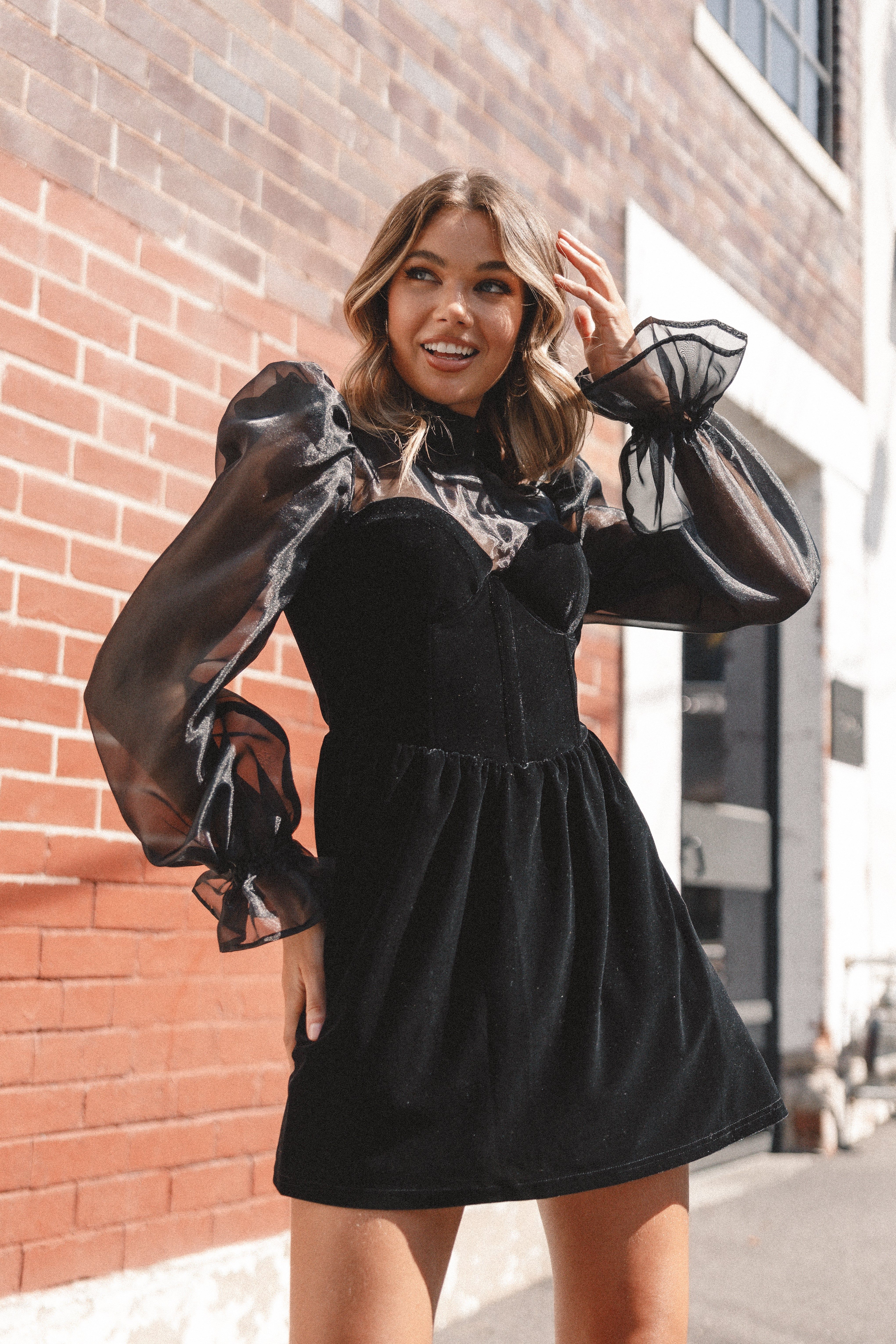 Blaire Longsleeve Mini Dress - Black sold by Petal & Pup product image thumbnail 2