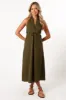 Ivy Halterneck Midi Dress - Olive sold by Petal & Pup