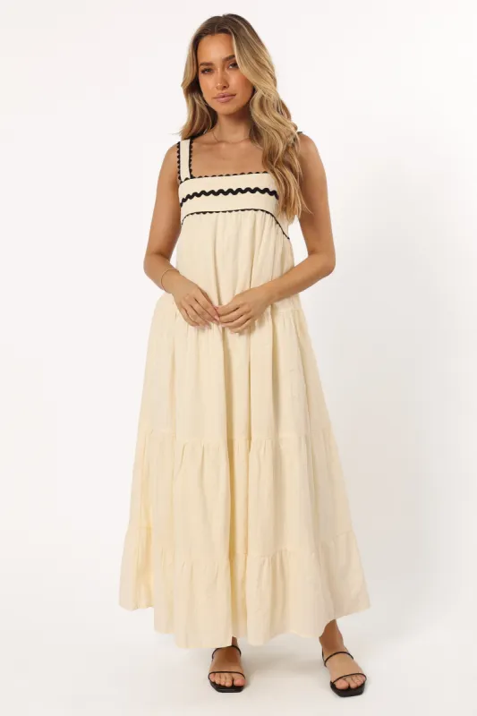 Monroe Midi Dress - Cream sold by Petal & Pup