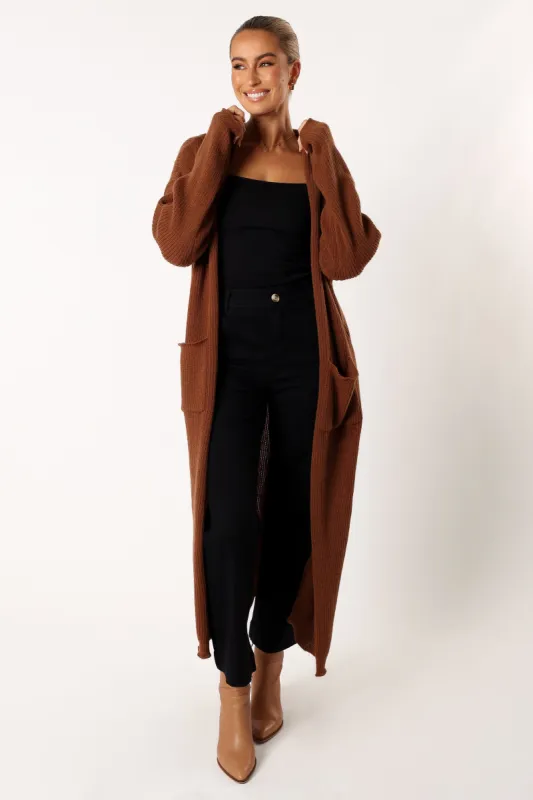 Valery Long Cardigan - Camel sold by Petal & Pup