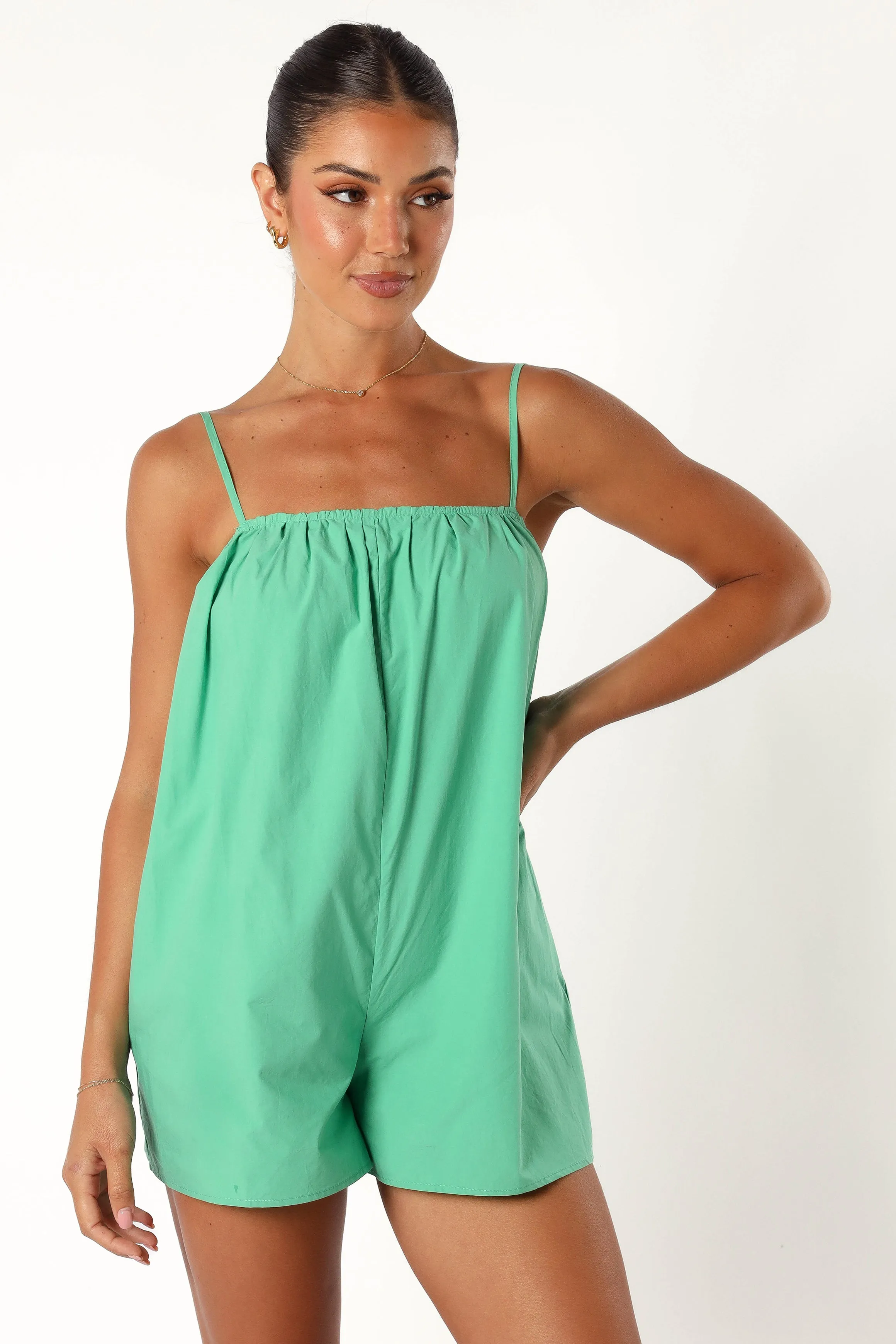 Kaylee Romper - Green sold by Petal & Pup