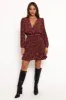 Zephyr Long Sleeve Mini Dress - Black Magenta sold by Petal & Pup