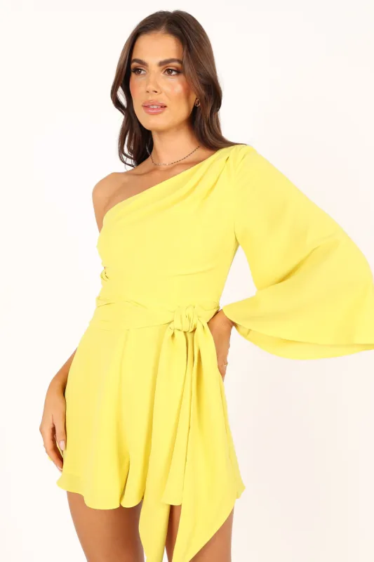 Tien One Sleeve Romper - Yellow sold by Petal & Pup