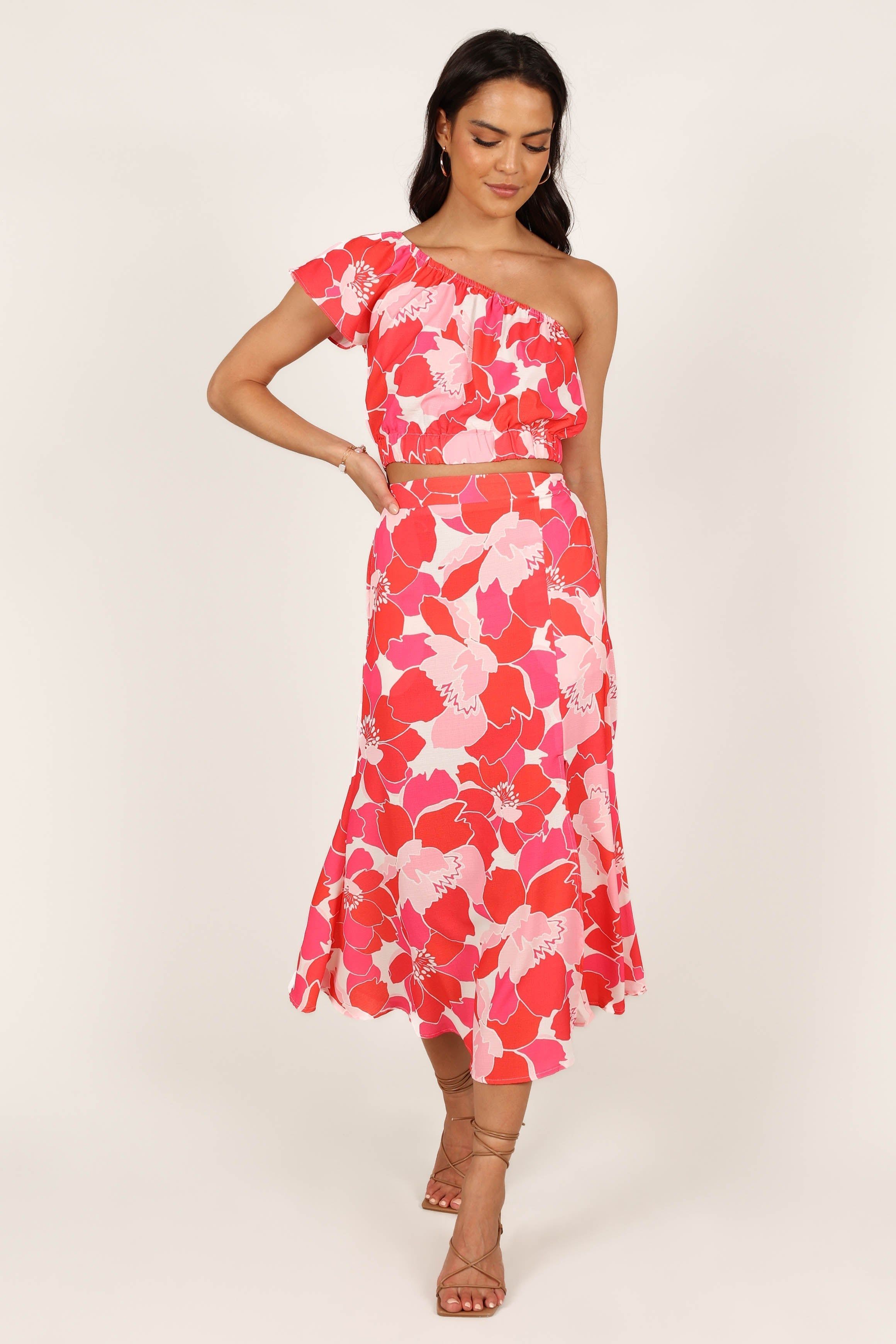 Bianca Two Piece Set - Pink/Red Floral sold by Petal & Pup