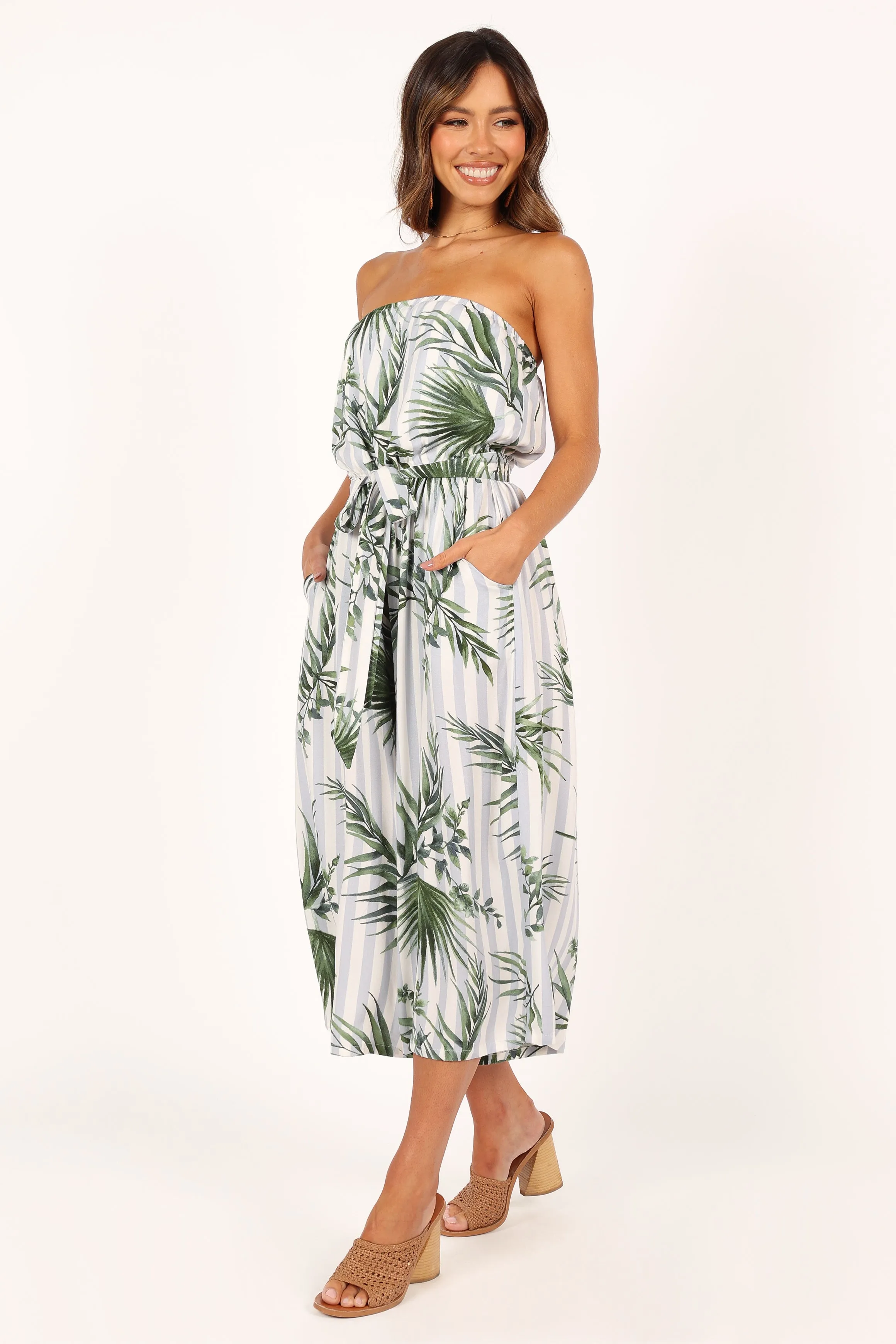 Ravello Strapless Jumpsuit - Palm Print sold by Petal & Pup product image thumbnail 5