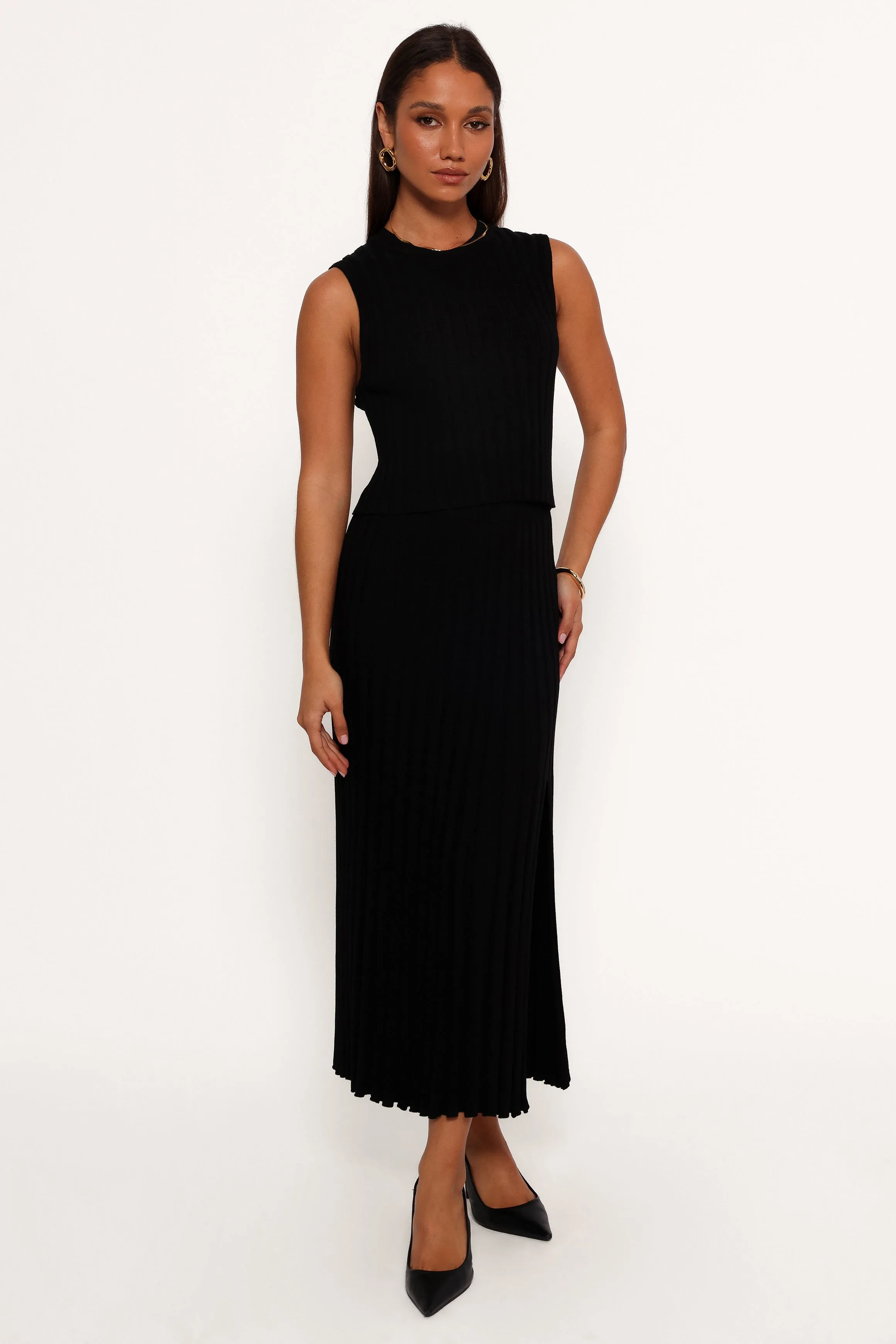 Carson Knit Midi Skirt - Black sold by Petal & Pup product image thumbnail 5