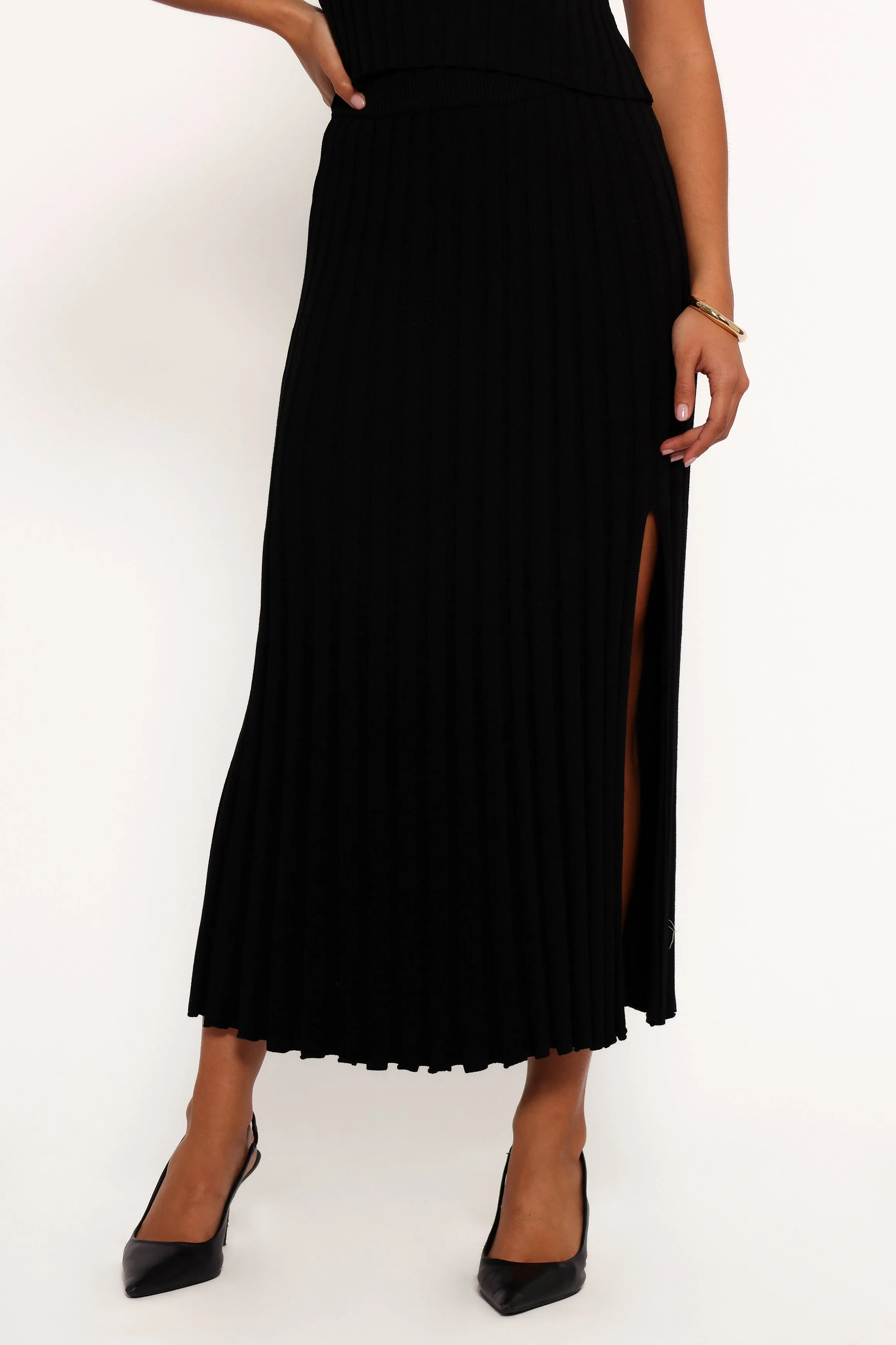 Carson Knit Midi Skirt - Black sold by Petal & Pup product image thumbnail 2
