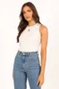 Davie Ribbed Knit Top - White sold by Petal & Pup