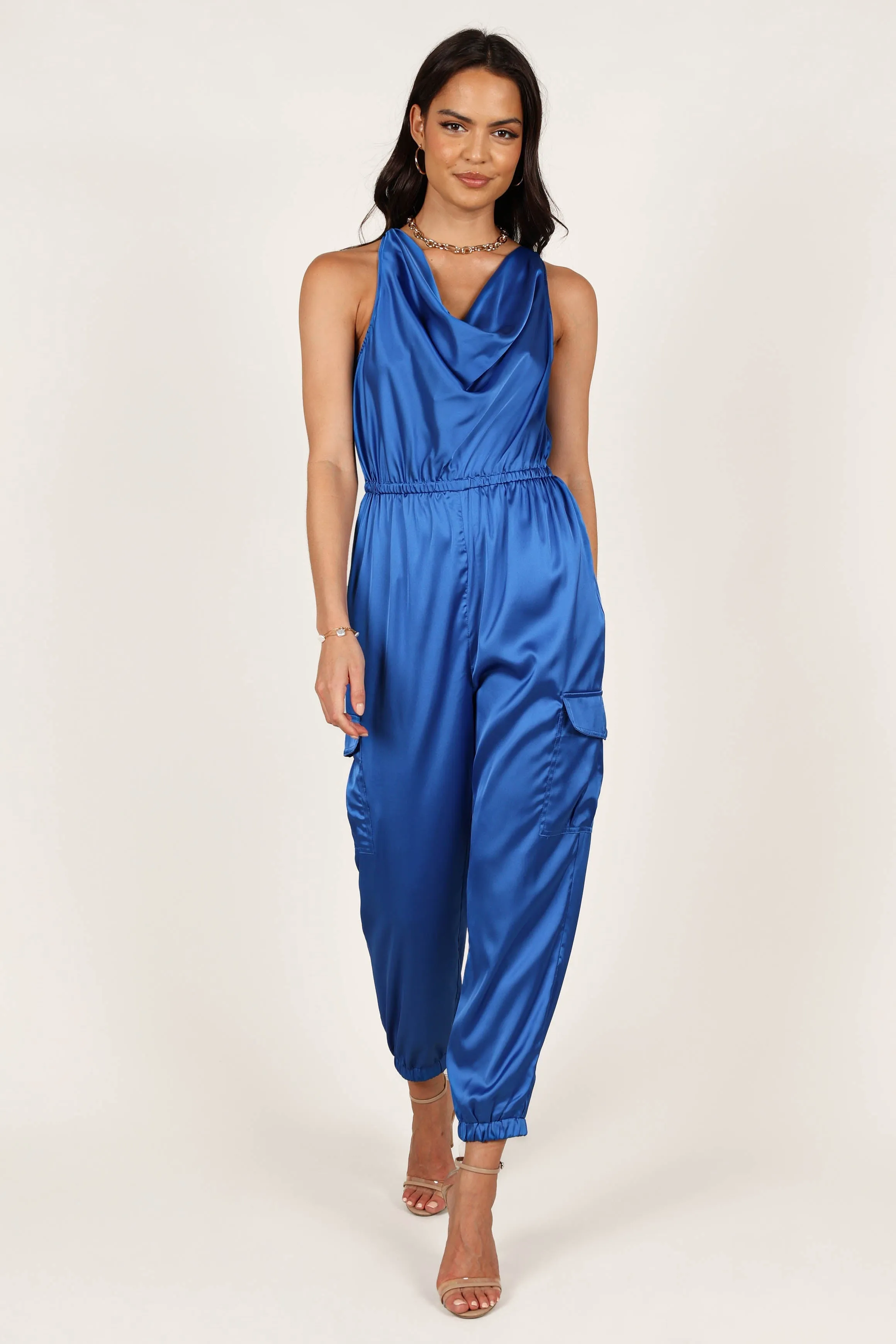 Jacinta Cowl Neck Jumpsuit - French Blue sold by Petal & Pup product image thumbnail 5