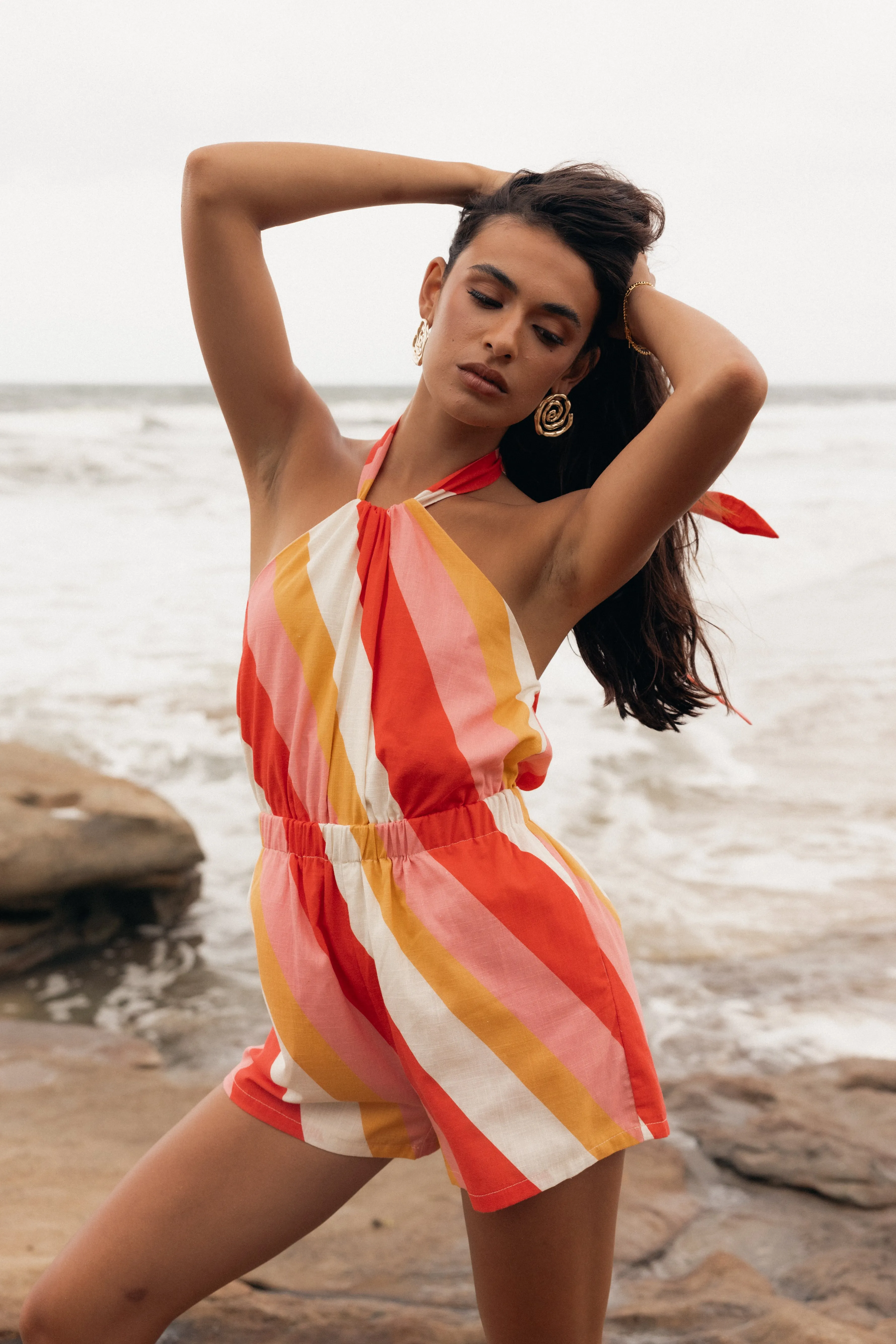 Silanzo Romper - Pink Stripe sold by Petal & Pup