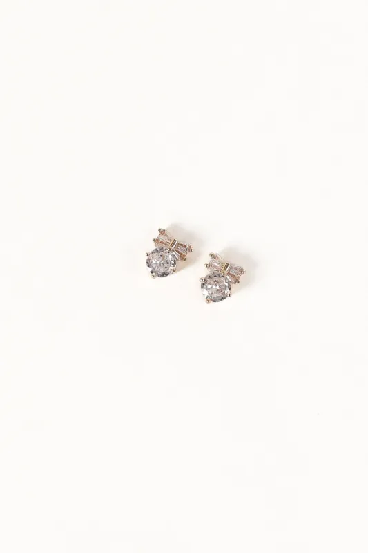 Heidi Crystal Earrings - Gold made by Petal & Pup