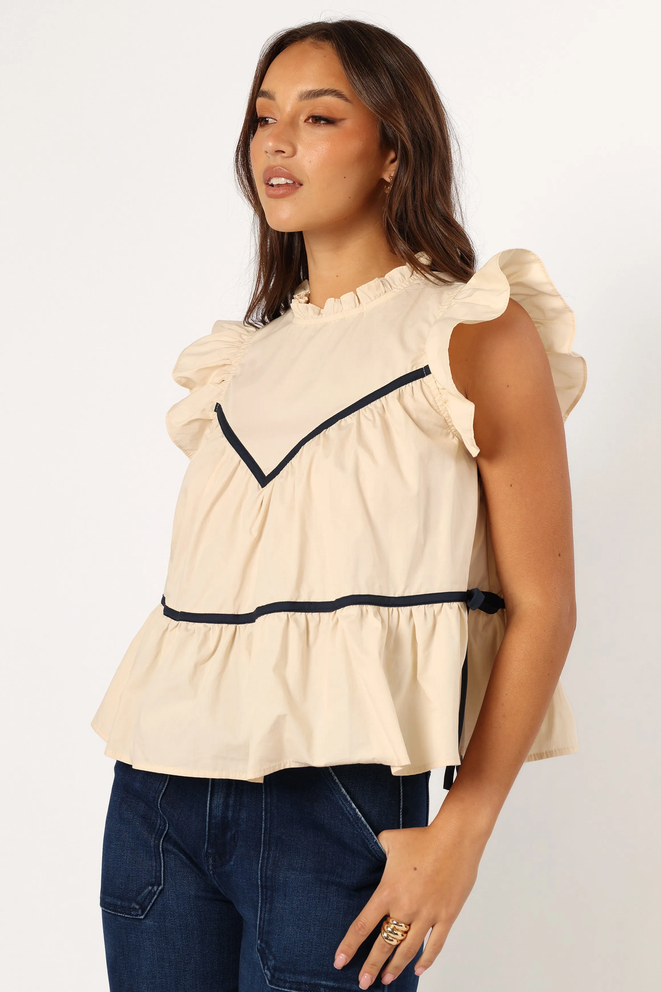 Lynn Ruffle Top - Ivory sold by Petal & Pup product image thumbnail 4