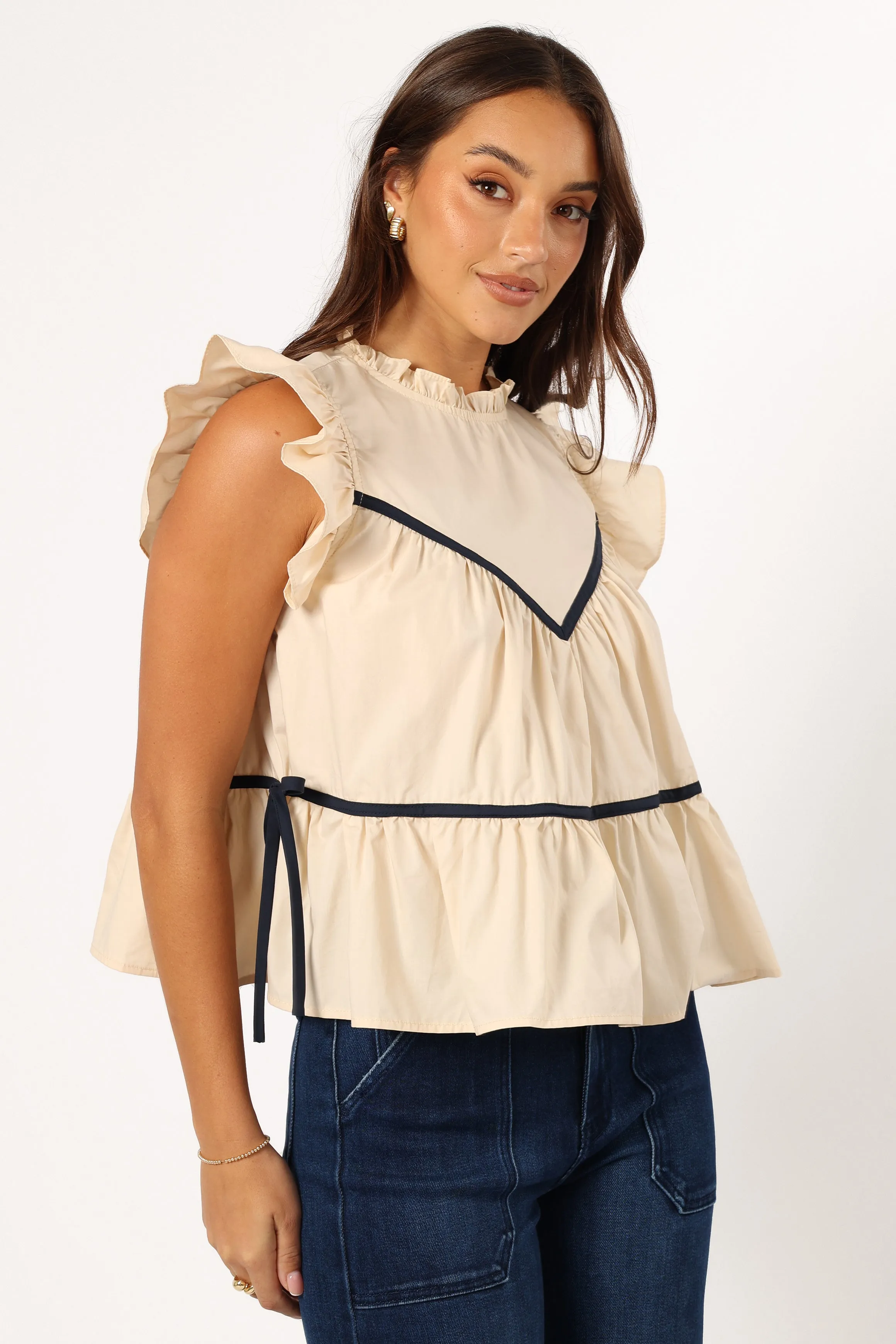 Lynn Ruffle Top - Ivory sold by Petal & Pup product image thumbnail 5