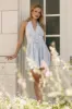Leigh Halterneck Mini Dress - Light Blue sold by Petal & Pup