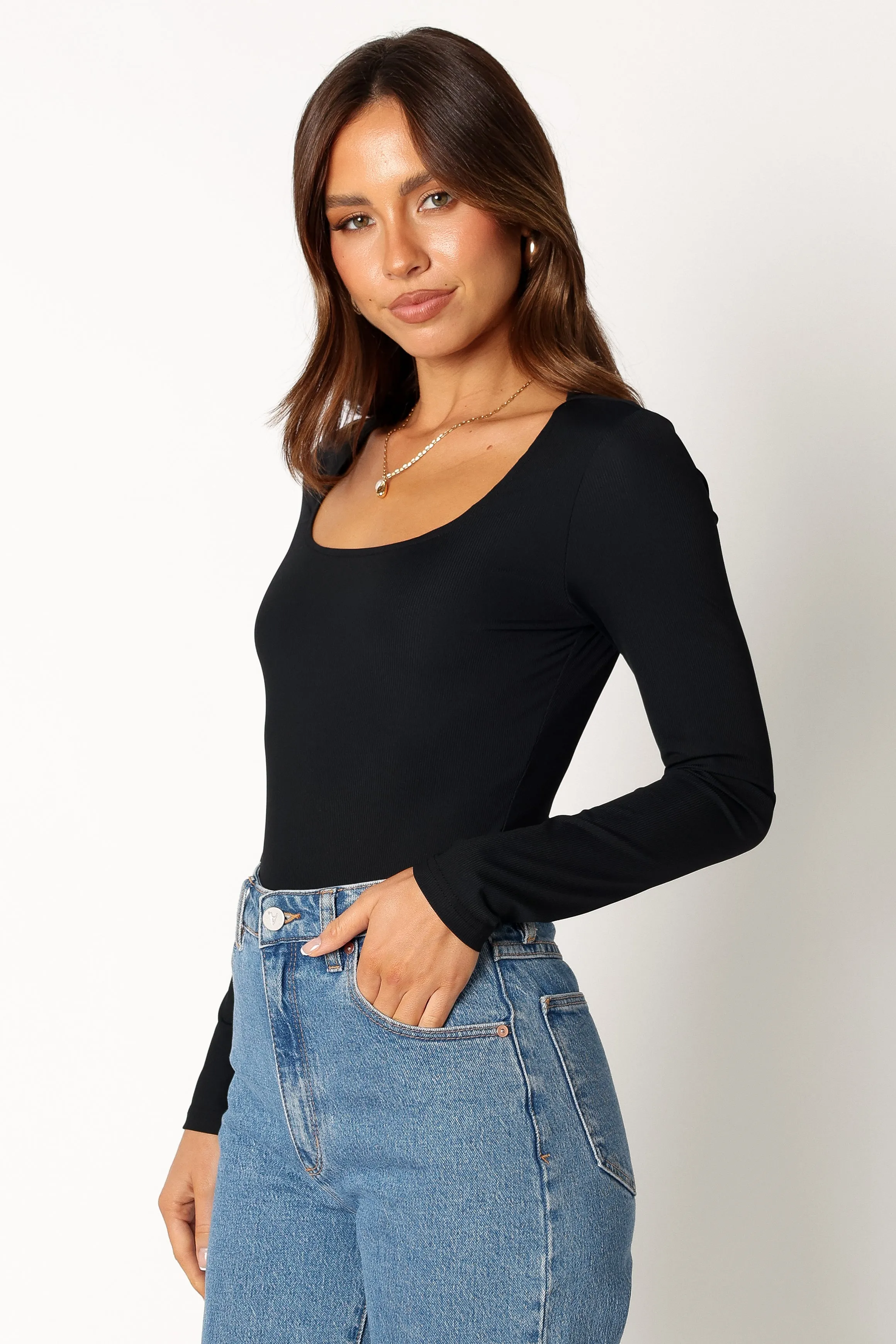 Pia Long Sleeve Bodysuit - Black sold by Petal & Pup product image thumbnail 3