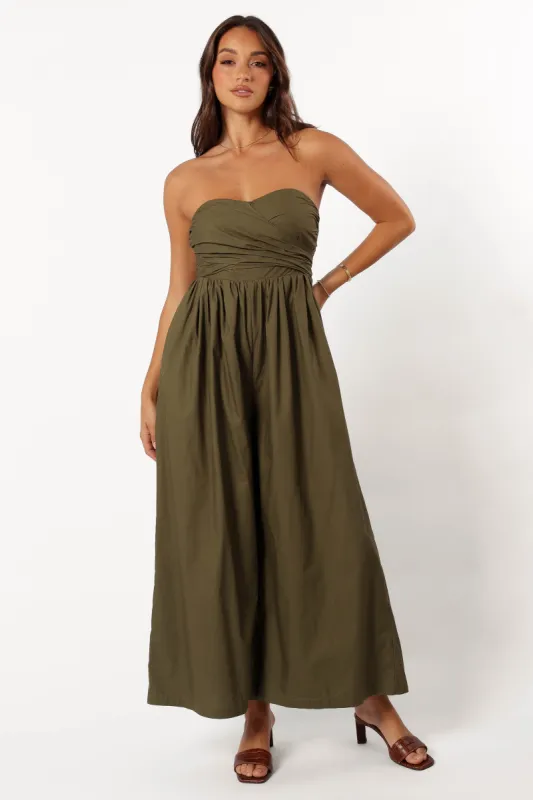 Marias Jumpsuit - Deep Olive sold by Petal & Pup