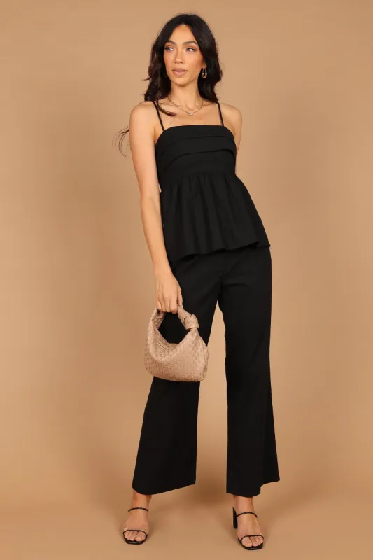 Venessa Pleated Babydoll Camisole Set - Black sold by Petal & Pup