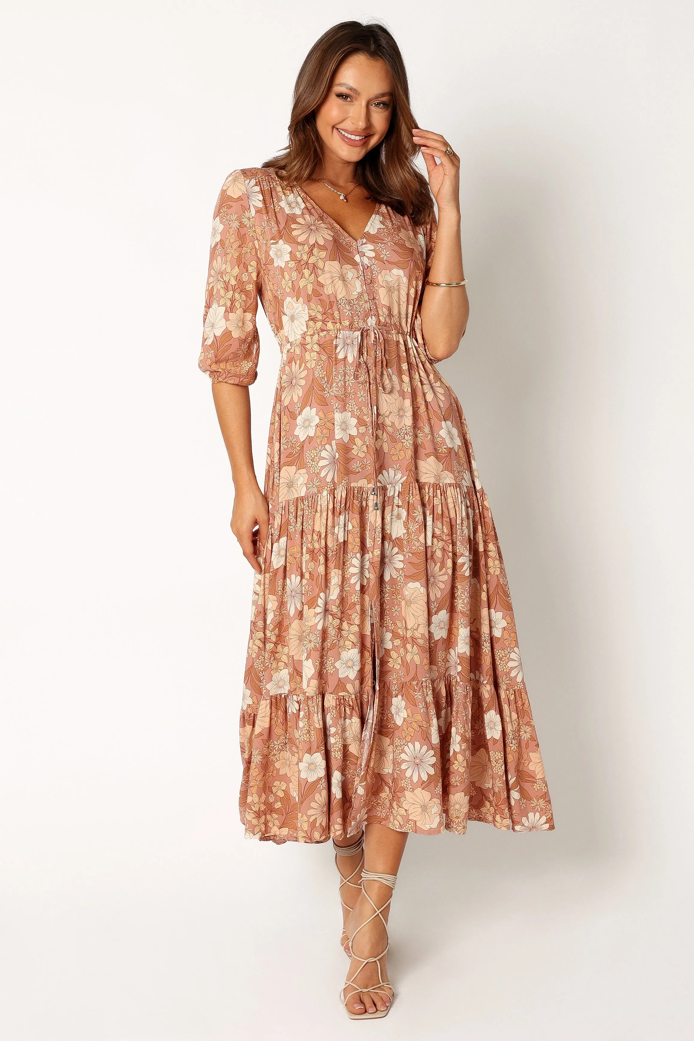 Kelda Dress - Tan Floral sold by Petal & Pup product image thumbnail 3