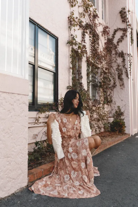 Kelda Dress - Tan Floral sold by Petal & Pup