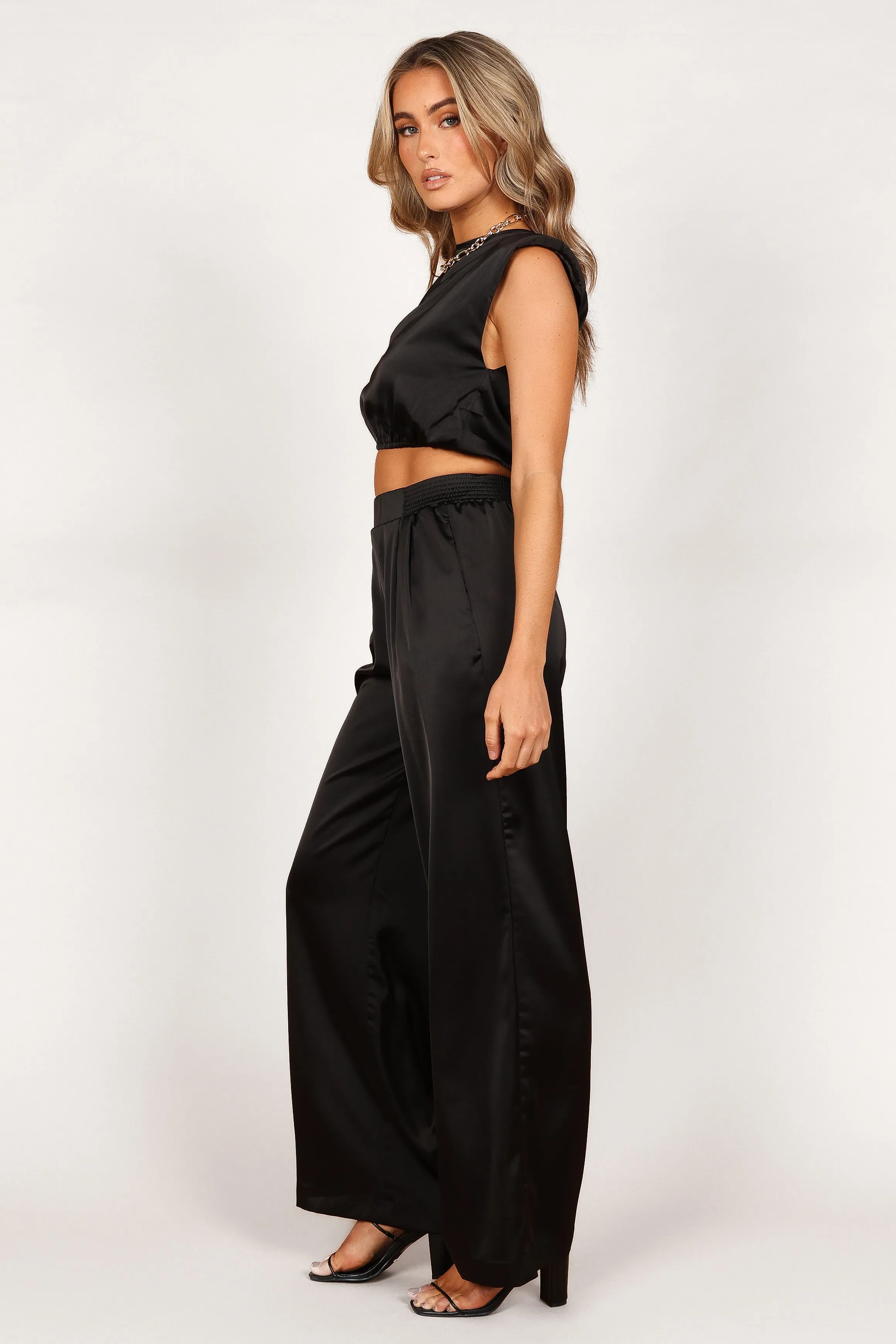 Elia Crop Top and Palazzo Pant Set - Black sold by Petal & Pup product image thumbnail 4