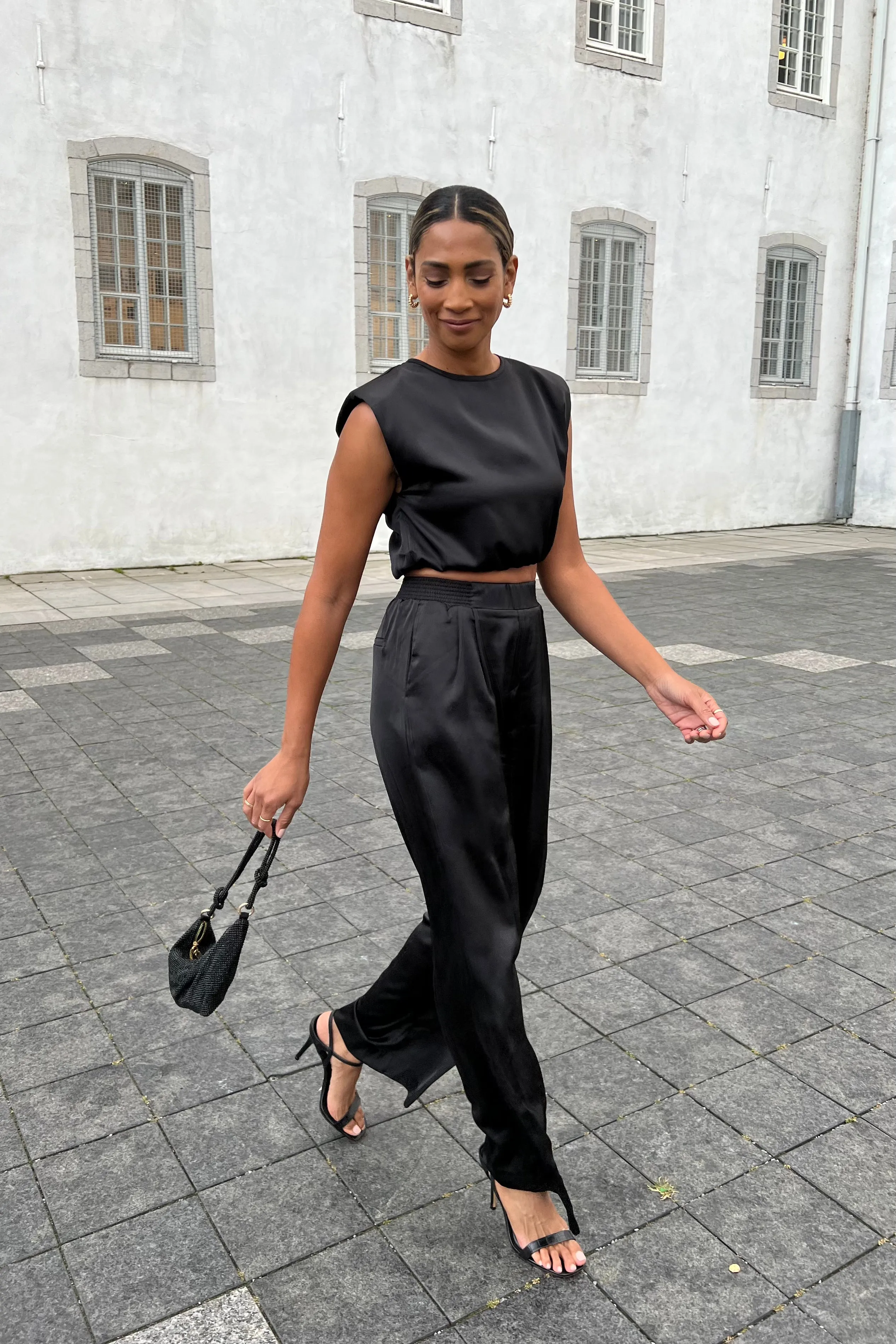 Elia Crop Top and Palazzo Pant Set - Black sold by Petal & Pup