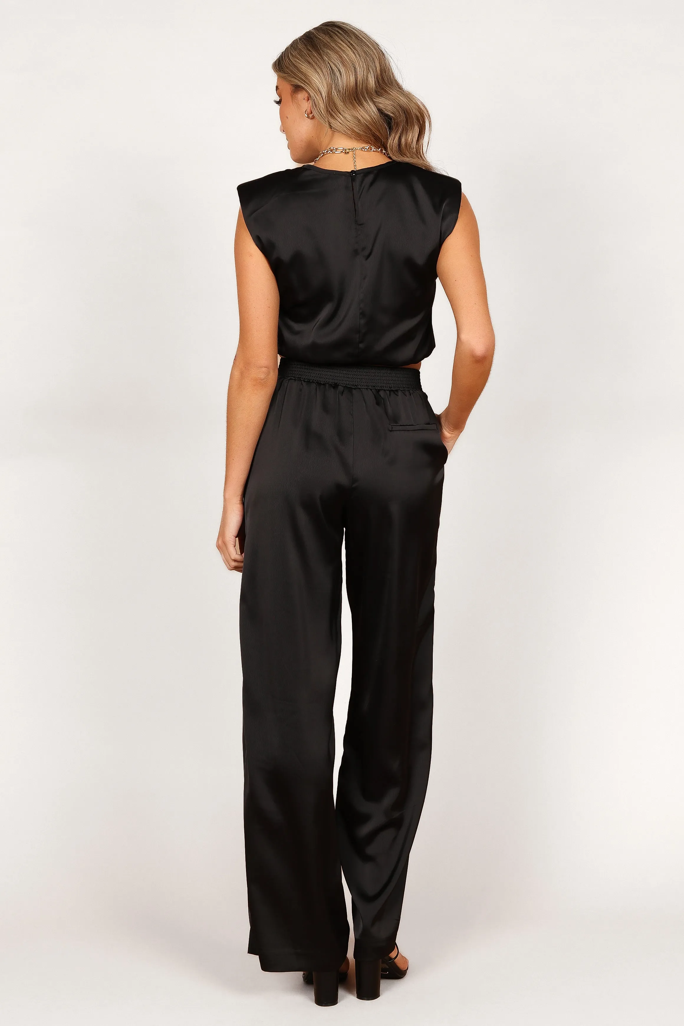 Elia Crop Top and Palazzo Pant Set - Black sold by Petal & Pup product image thumbnail 5